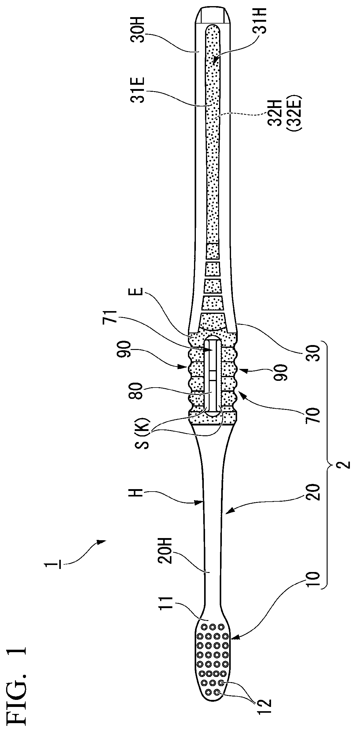 Patent US12137798 — Toothbrush — Figure 1
