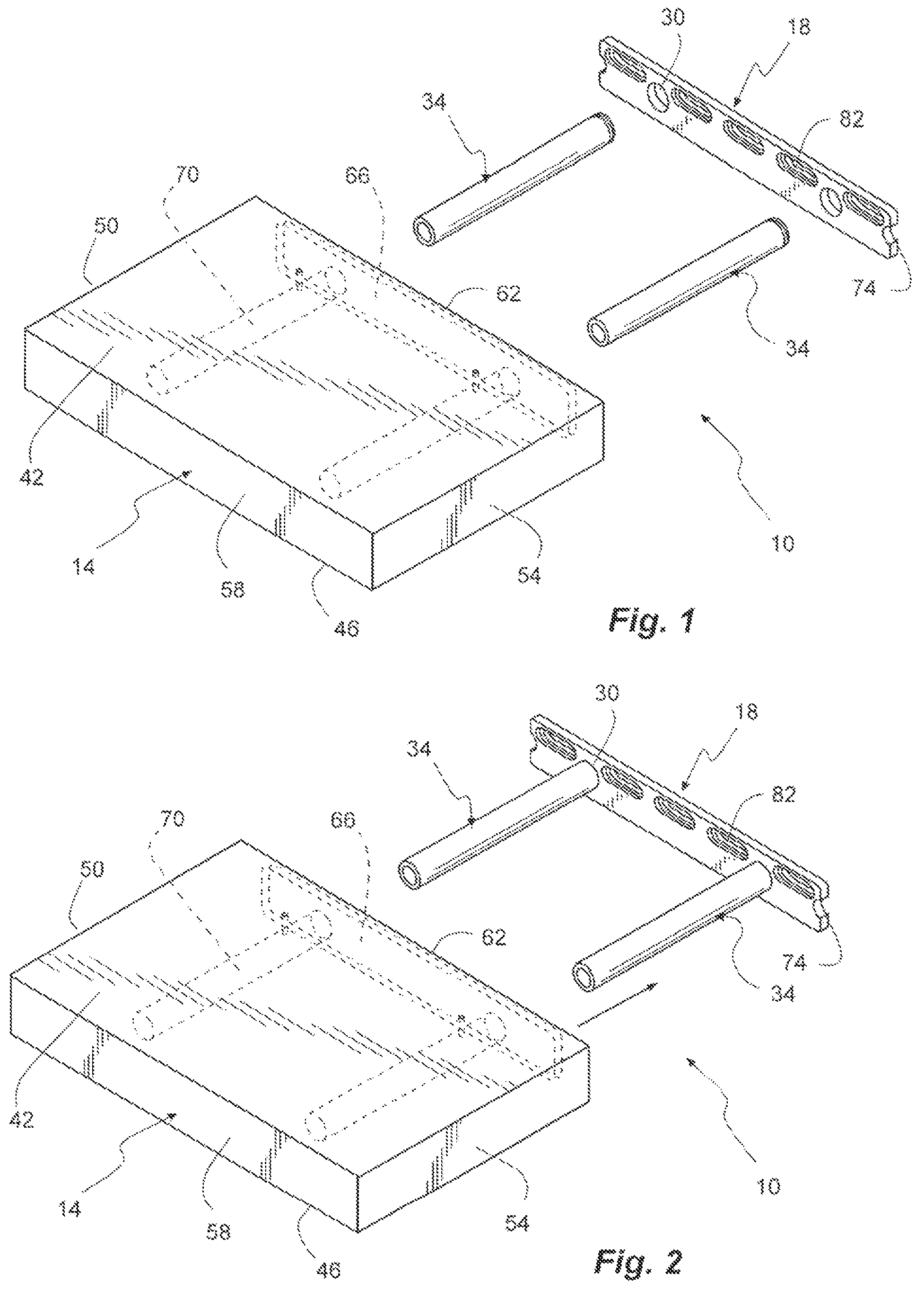 Patent US12137805 — Floating shelf bracket with threaded rods — Figure 1