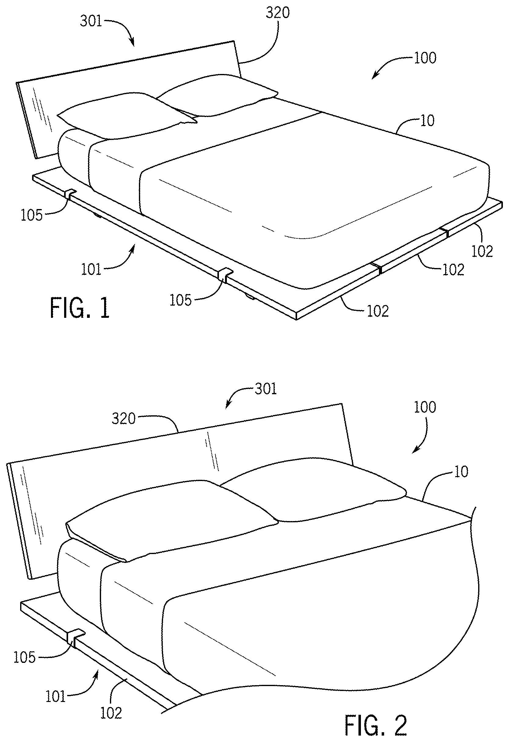 Patent US12137808 — Headboard assembly for modular bed frame — Figure 1