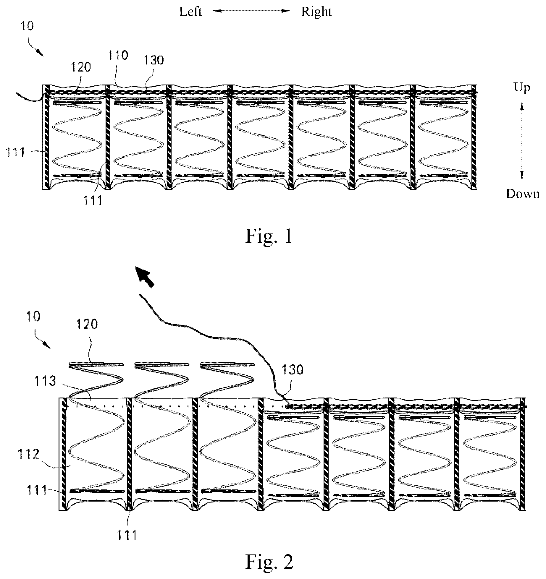 Patent US12137814 — Pocket spring string, pocket spring mattress core, and mattress — Figure 1