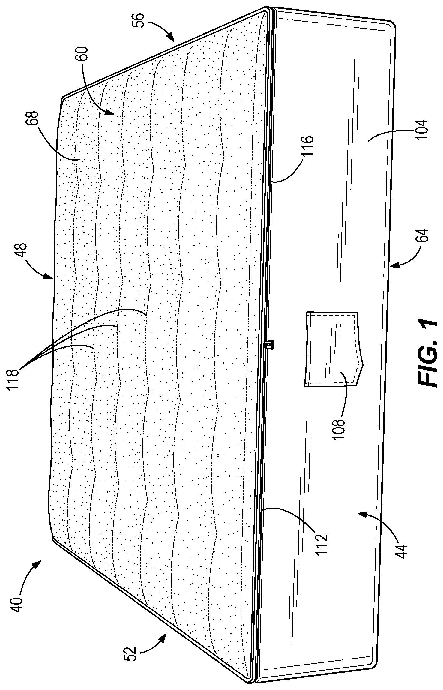 Patent US12137816 — Rearrangeable mattress with covered layers — Figure 1