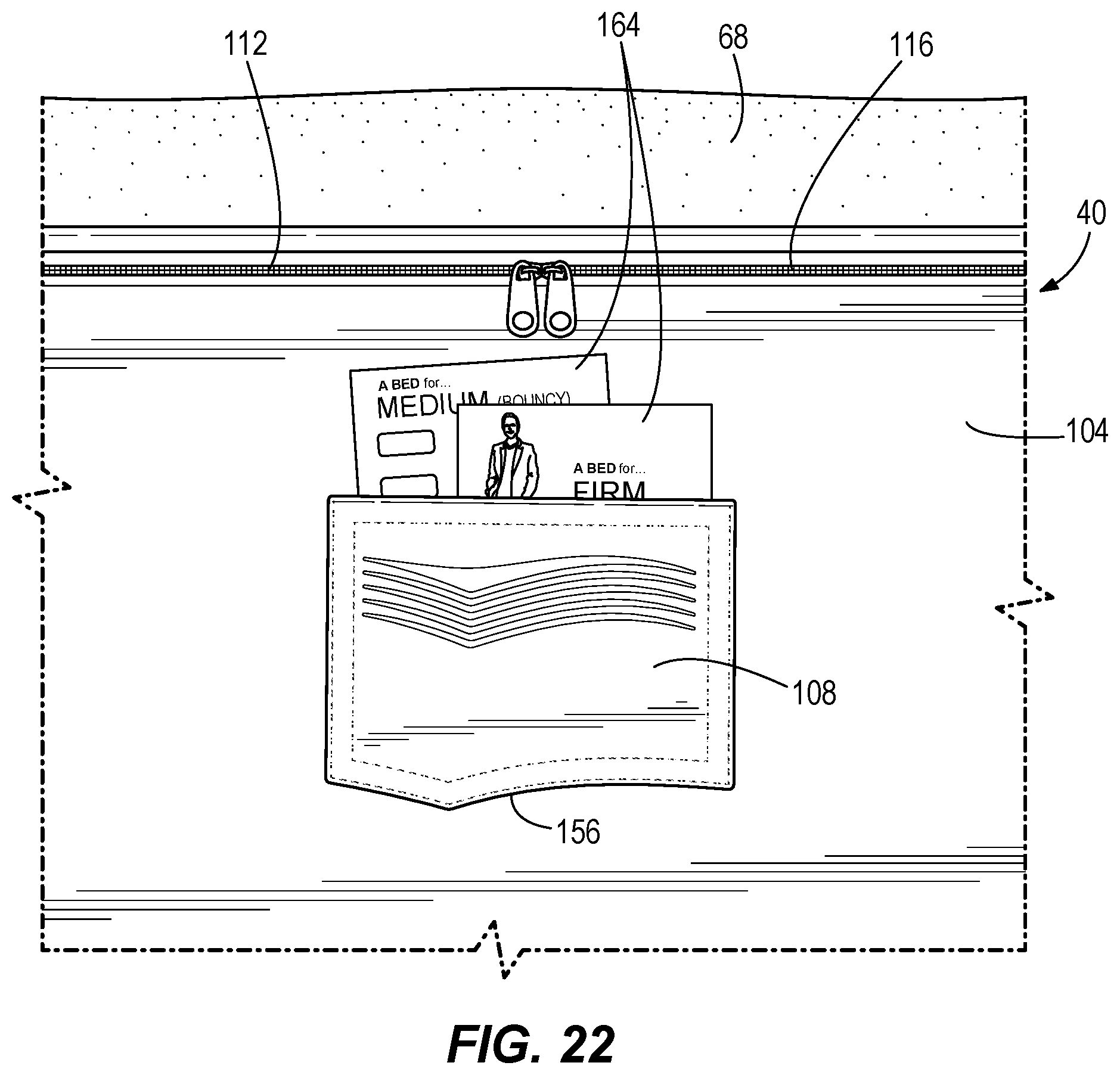 Patent US12137816 Figure 18 – Rearrangeable mattress with covered layers