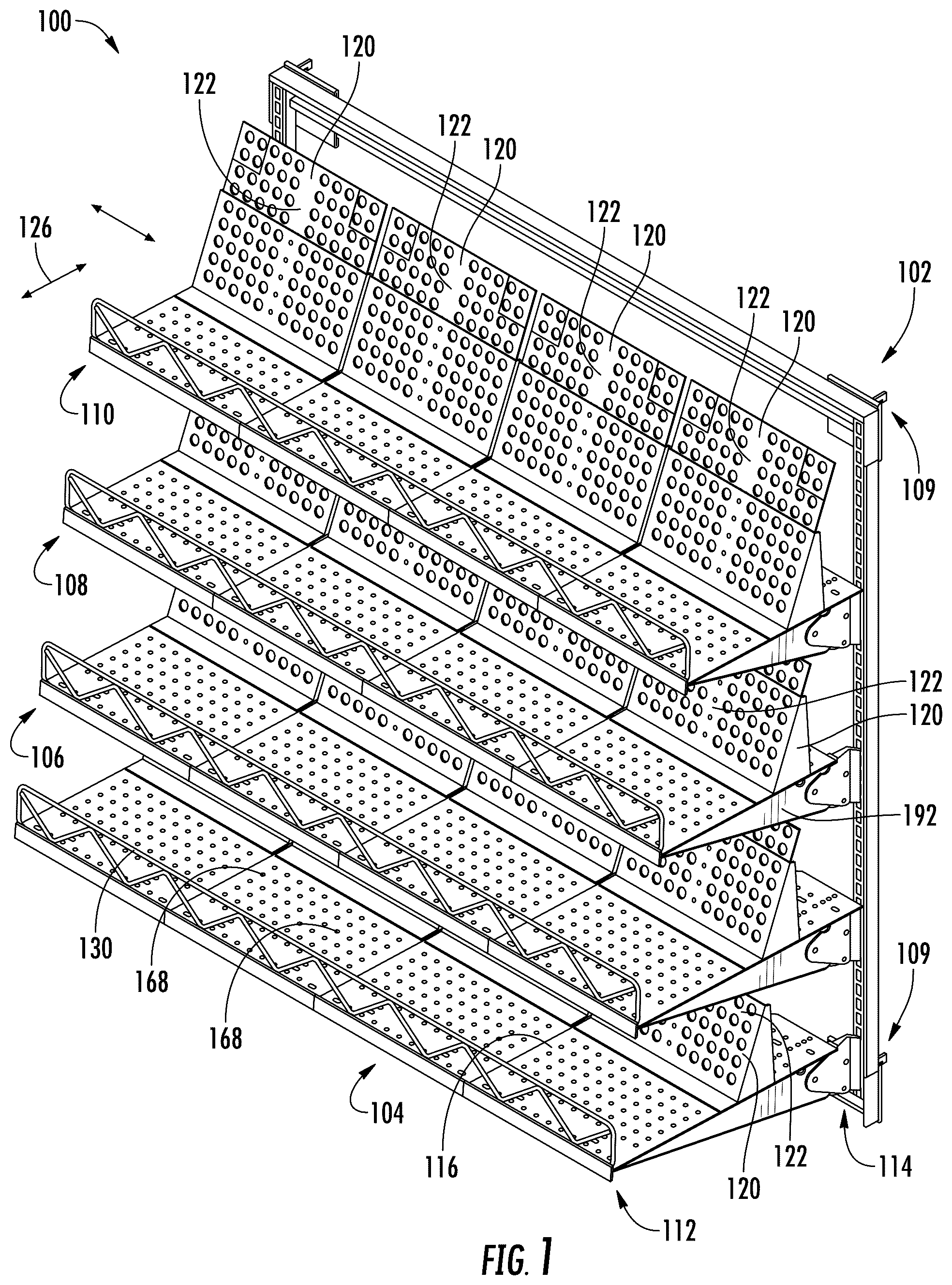 Patent US12137822 — Shelving system and methods — Figure 1