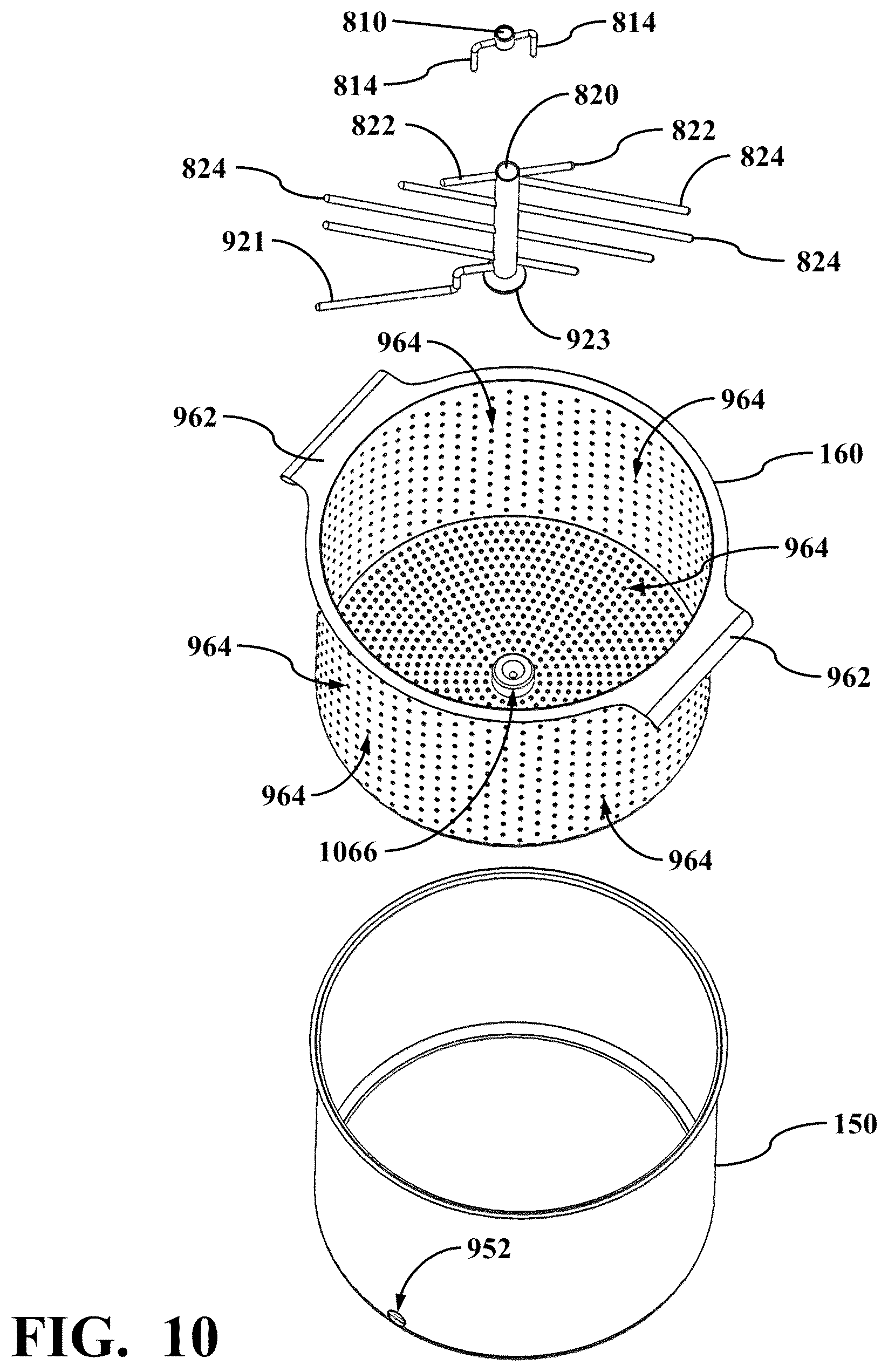 Patent US12137835 Figure 10 – Automatic cooking machine having a blocking element for magnetically attaching on a moving arm