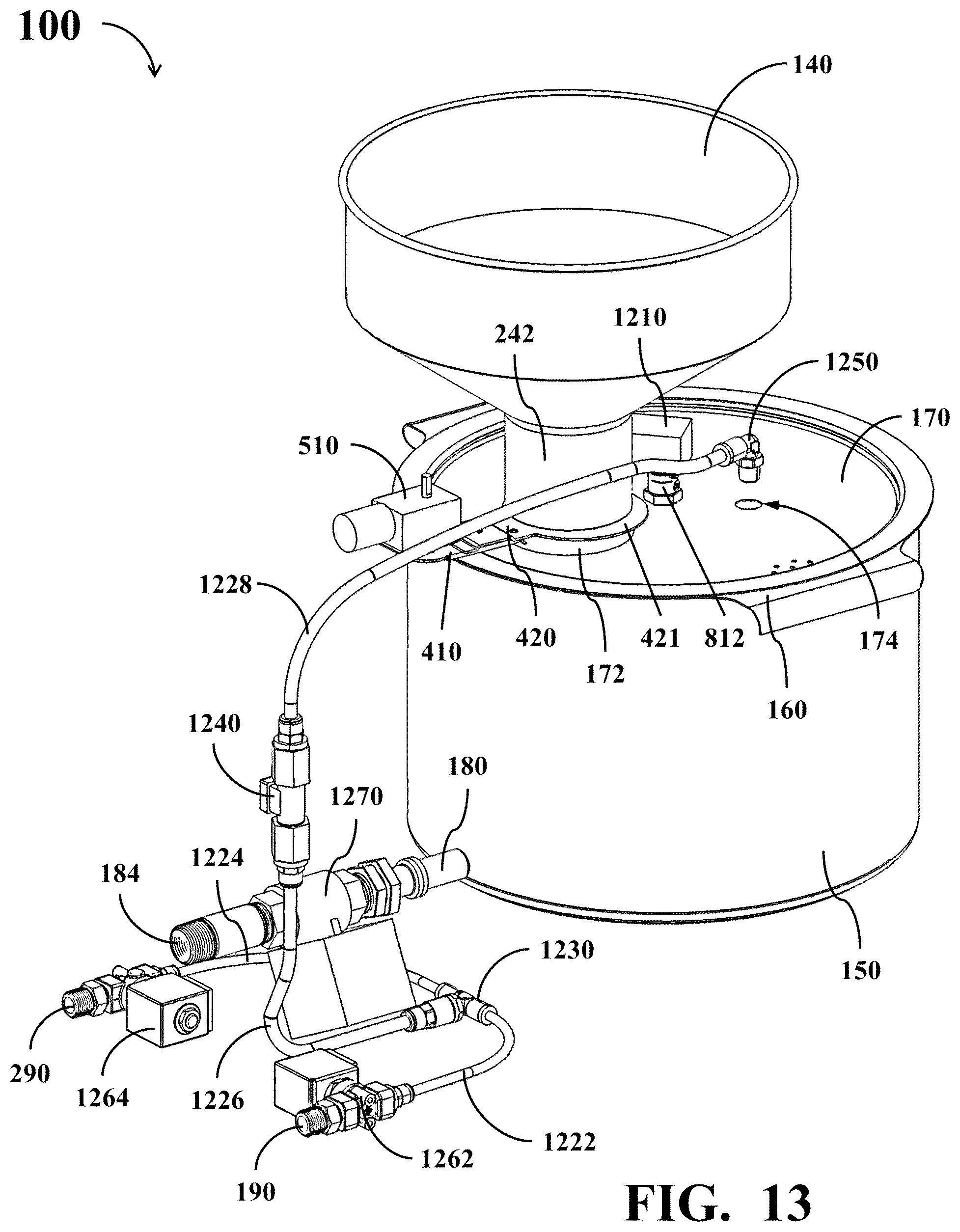 Patent US12137835 Figure 13 – Automatic cooking machine having a blocking element for magnetically attaching on a moving arm