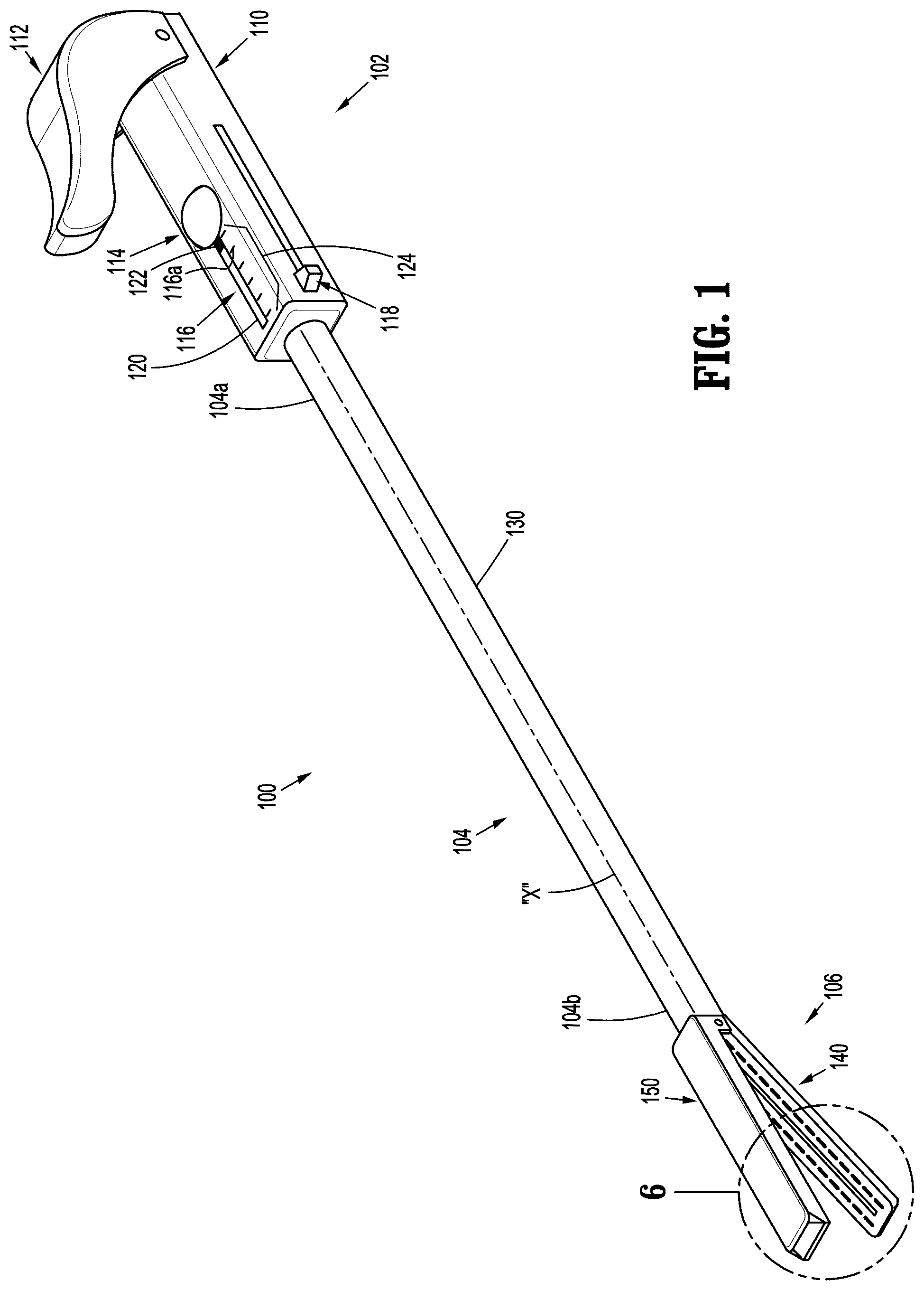 Patent US12137905 — Gas-powered continuous feed surgical fastening device — Figure 1