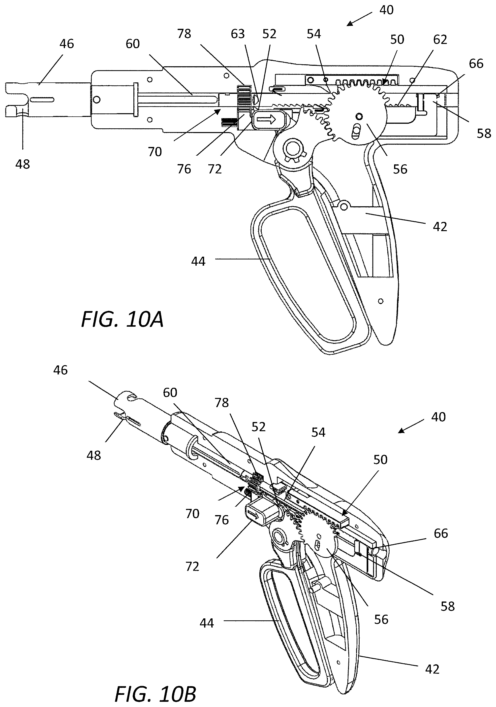 Patent US12137907 Figure 8 – Surgical stapler handle assembly having actuation mechanism with longitudinally rotatable shaft