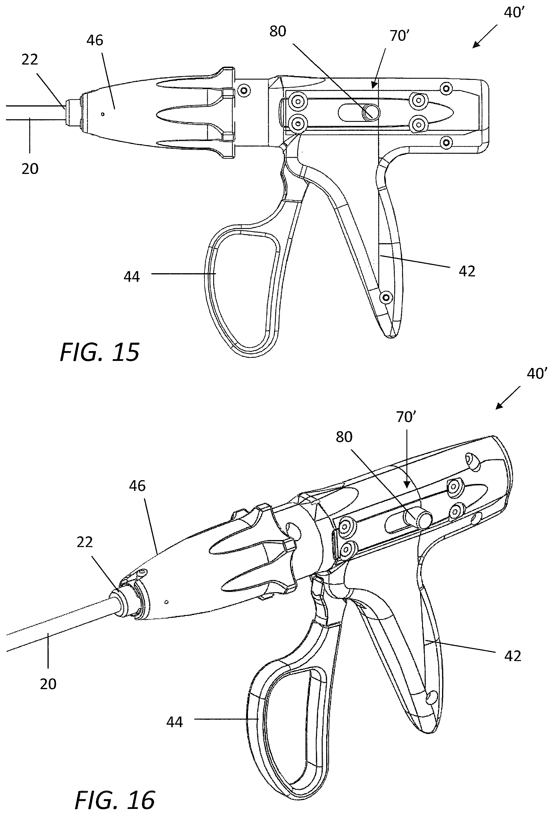 Patent US12137907 Figure 13 – Surgical stapler handle assembly having actuation mechanism with longitudinally rotatable shaft