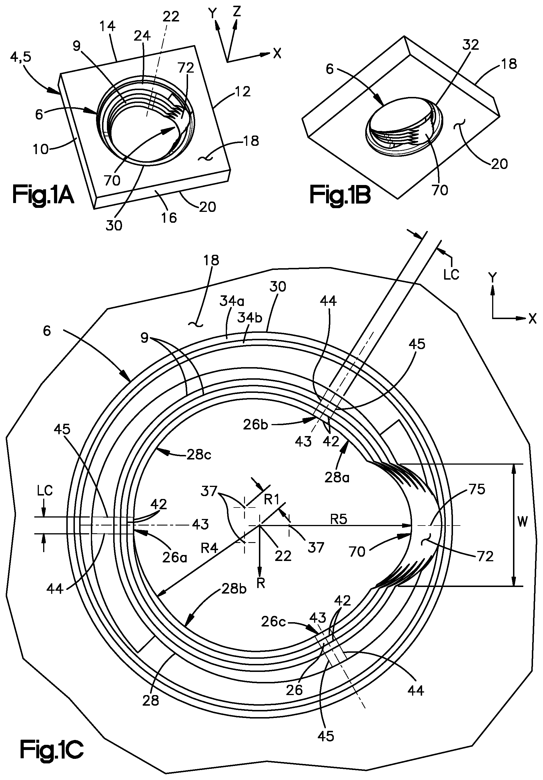 Patent US12137951 — Bone plates having polygonal locking holes with thread interruption, and related systems and methods — Figure 1