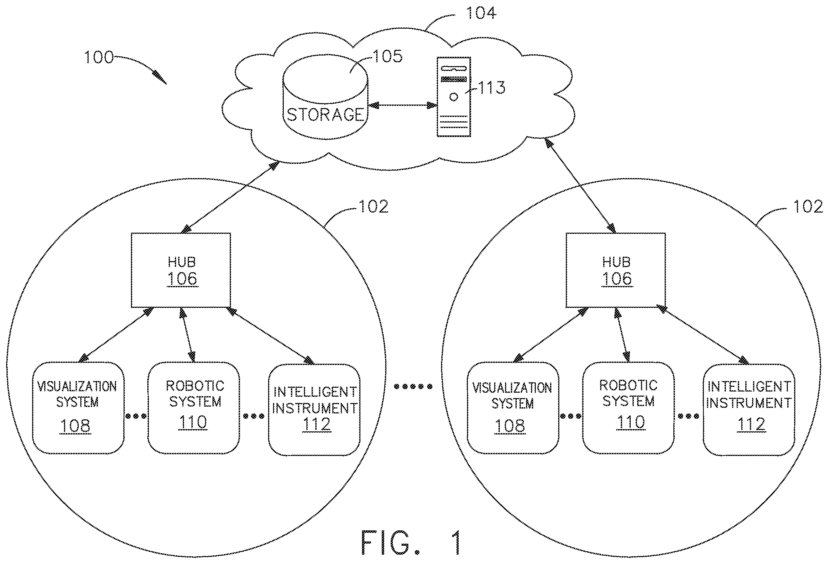 Patent US12137991 — Display arrangements for robot-assisted surgical platforms — Figure 1