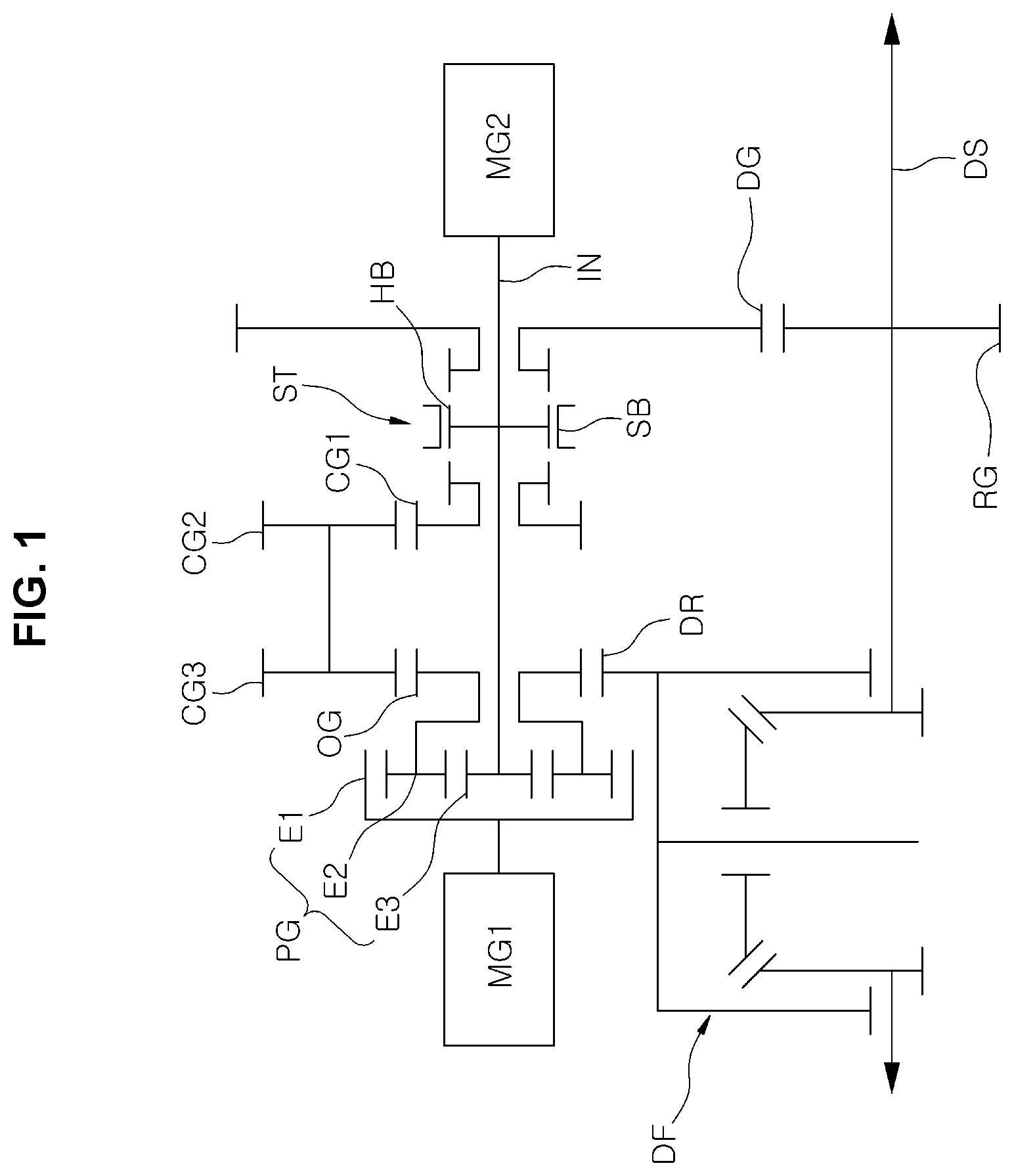 Patent US12139000 — Powertrain for electric vehicle — Figure 1