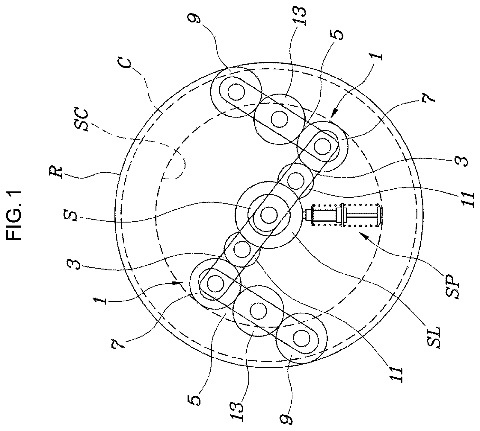 Patent US12139010 — Universal wheel driving system — Figure 1