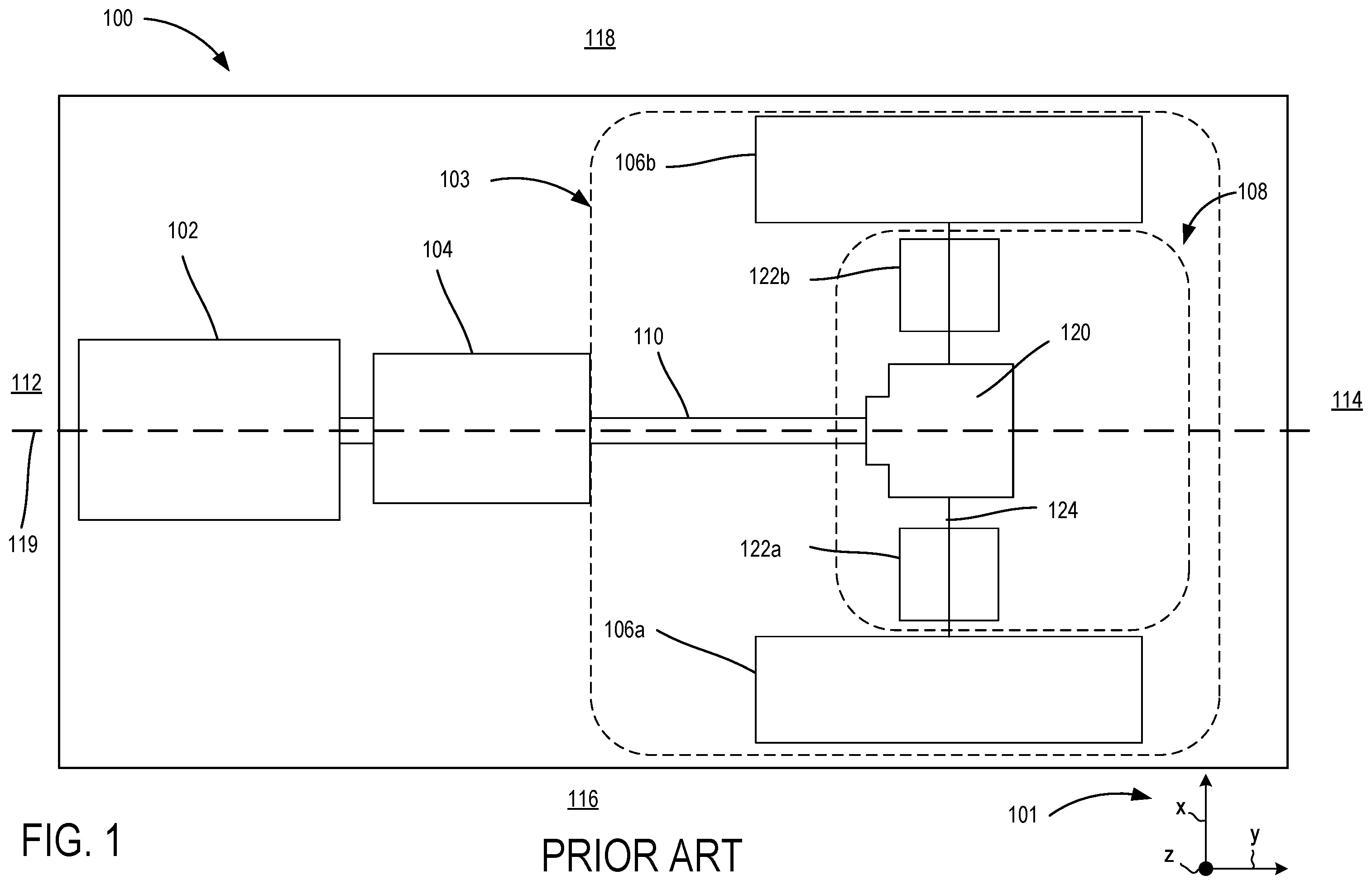 Patent US12139019 Figure 1 – Electric wheel end driveline systems and methods