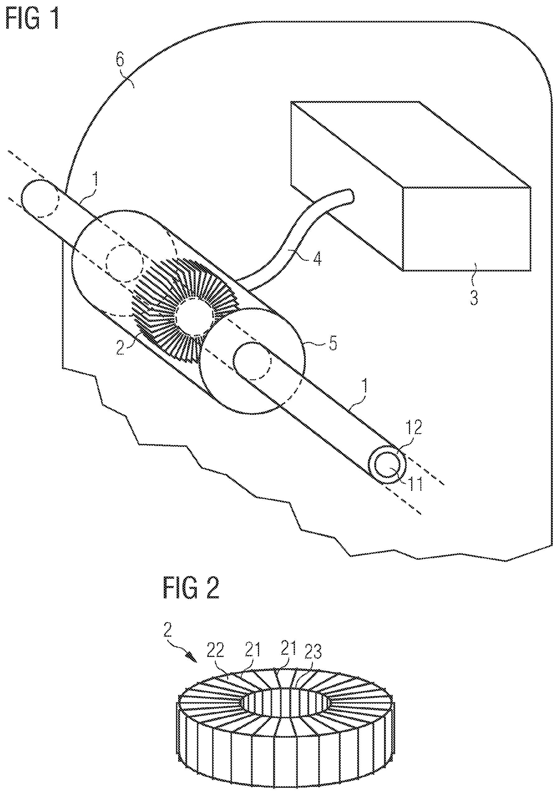 Patent US12139020 — Device and method for supplying energy to a sensor device in a rail vehicle — Figure 1