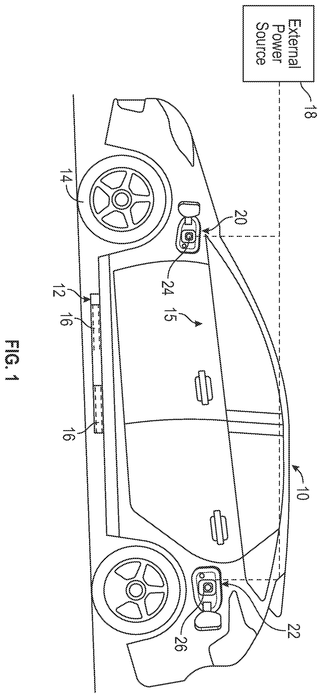 Patent US12139028 — Charge adapters for electrified vehicle charging systems — Figure 1