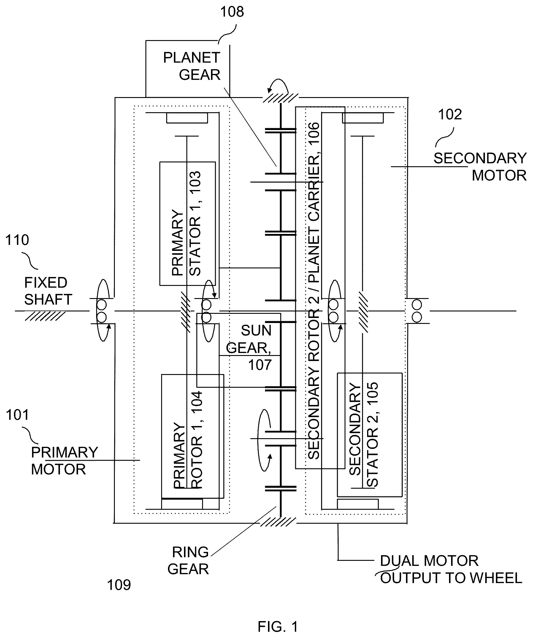 Patent US12139038 — Electromechanical drive apparatus, braking systems, and battery management systems — Figure 1