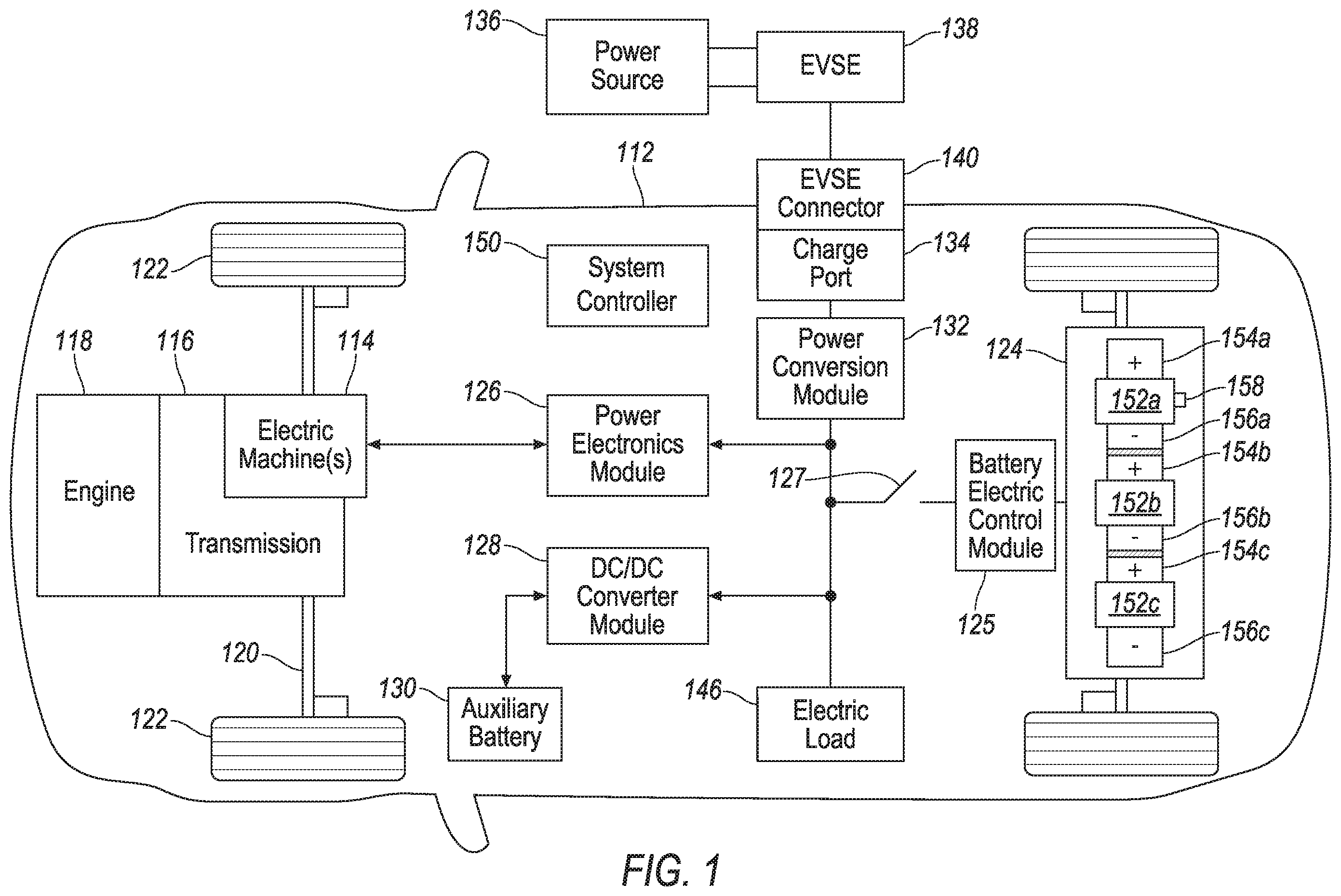 Patent US12139042 — Vehicle control based on battery temperature estimation — Figure 1