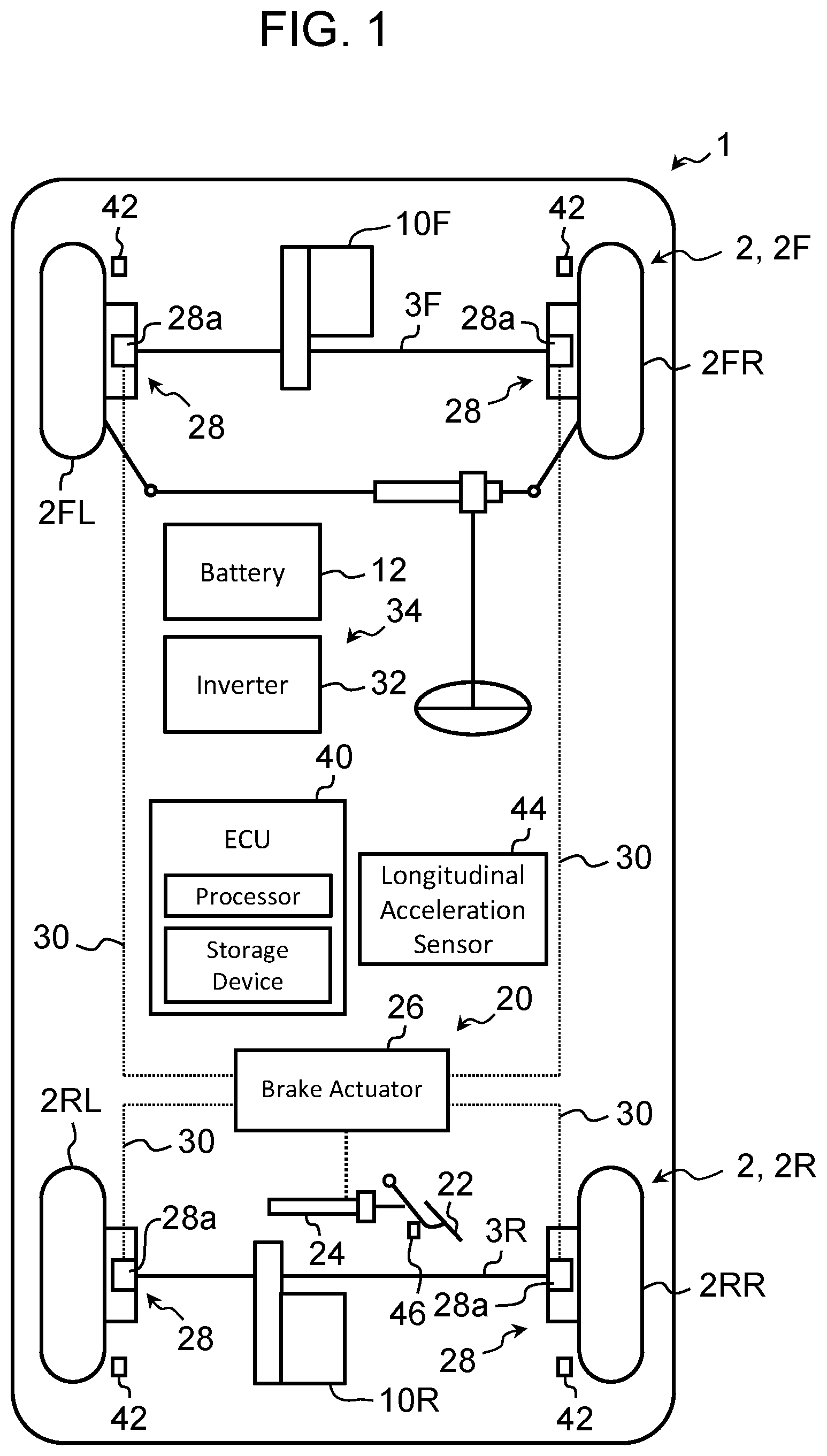 Patent US12139045 — Vehicle control method and vehicle — Figure 1