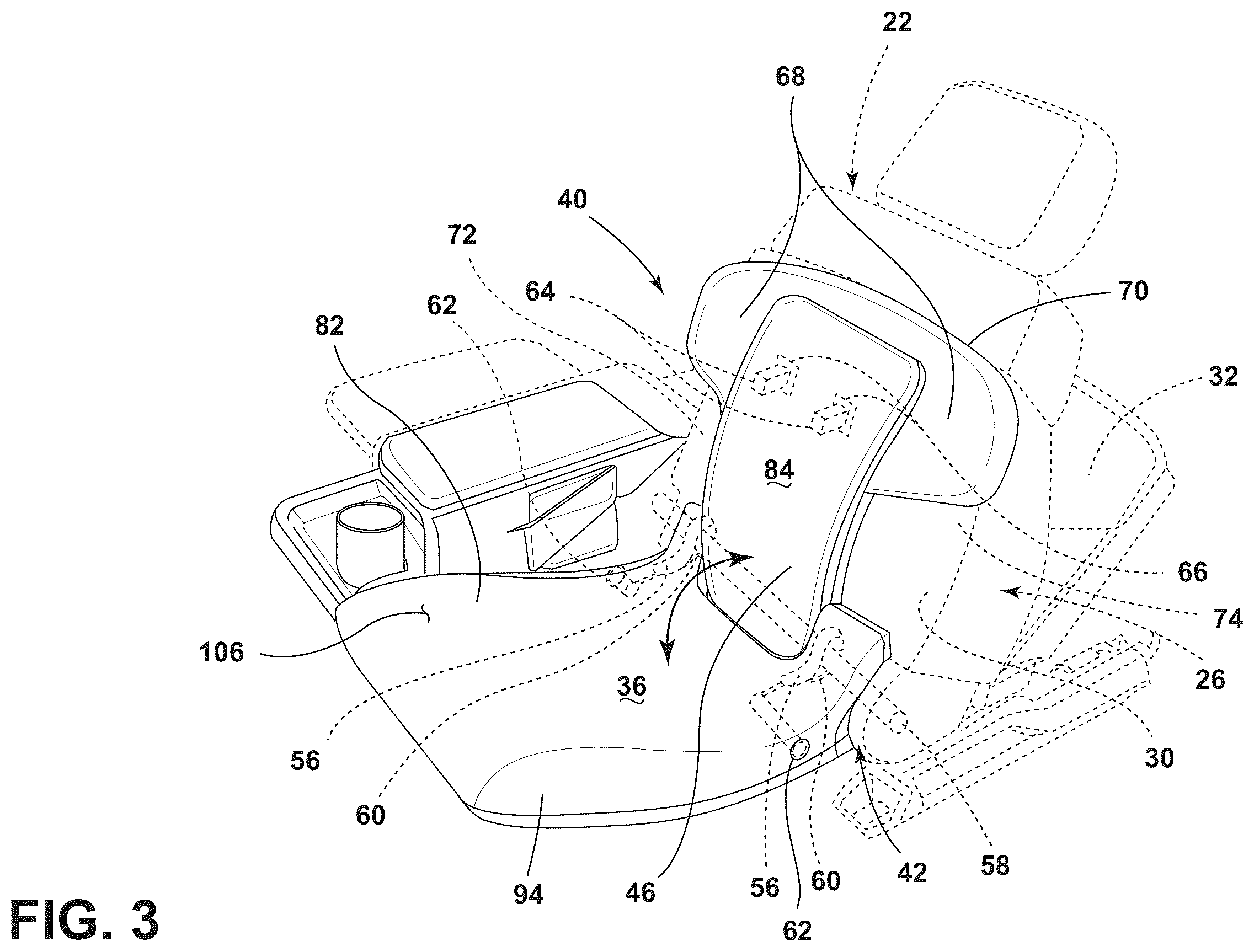 Patent US12139052 Figure 3 – Seating solutions for a stationary vehicle