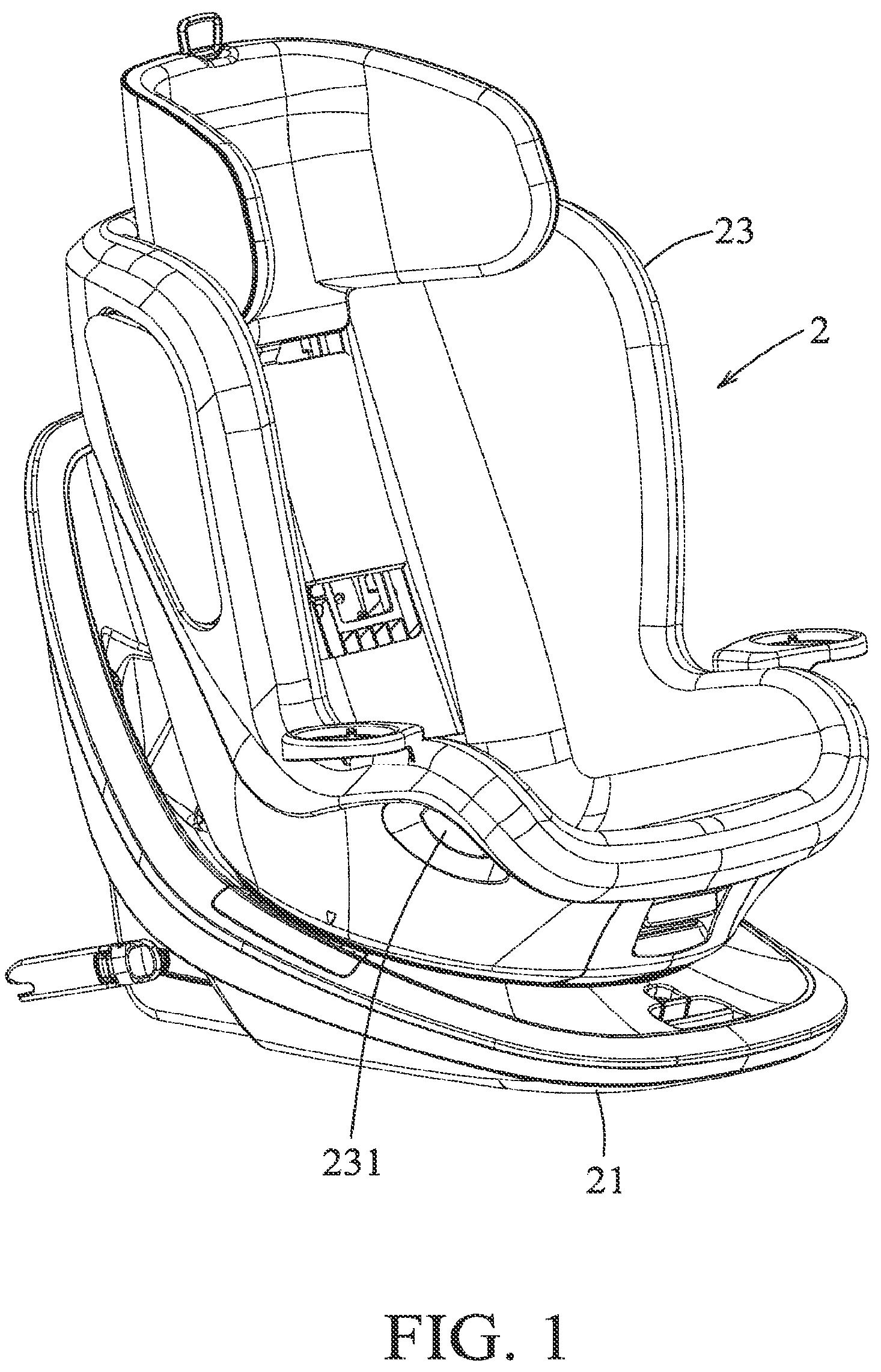 Patent US12139055 — Child restraint spin lock and a safety seat having the same — Figure 1