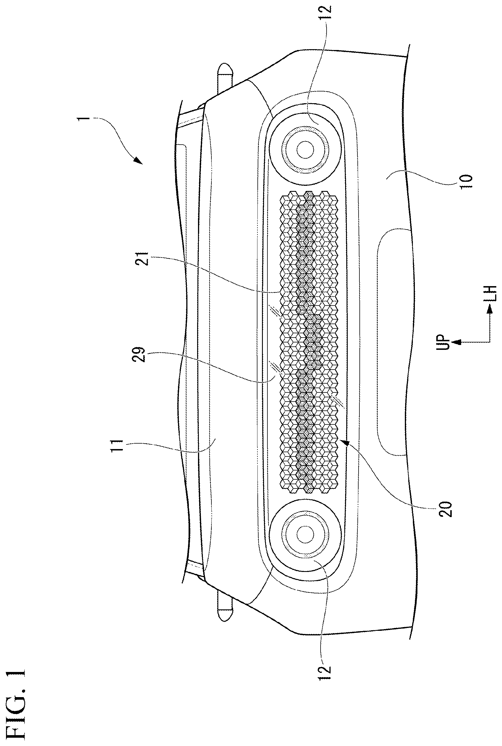 Patent US12139069 — Lighting display device for vehicle — Figure 1
