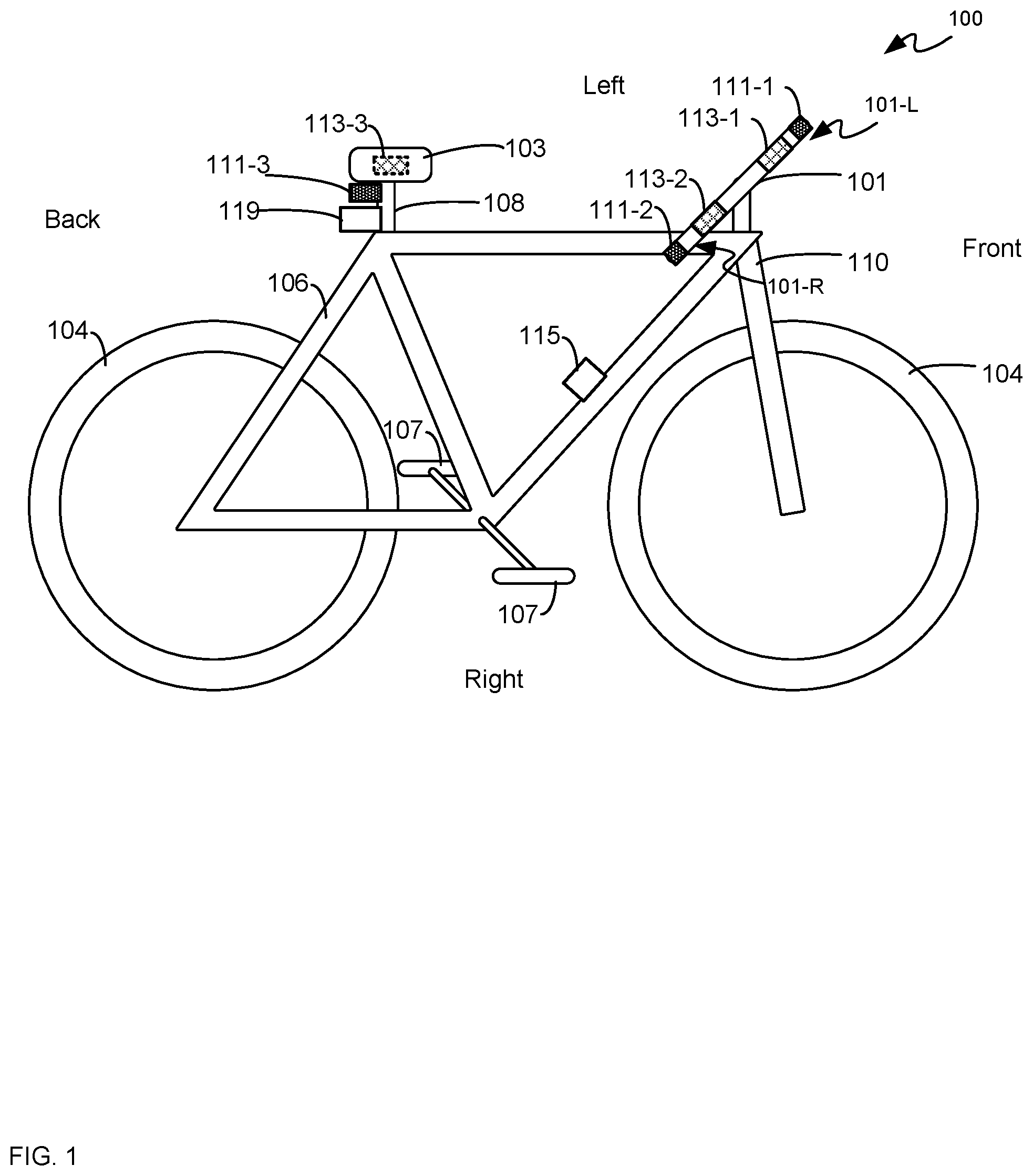 Patent US12139075 — Vehicle with a protective warning system — Figure 1