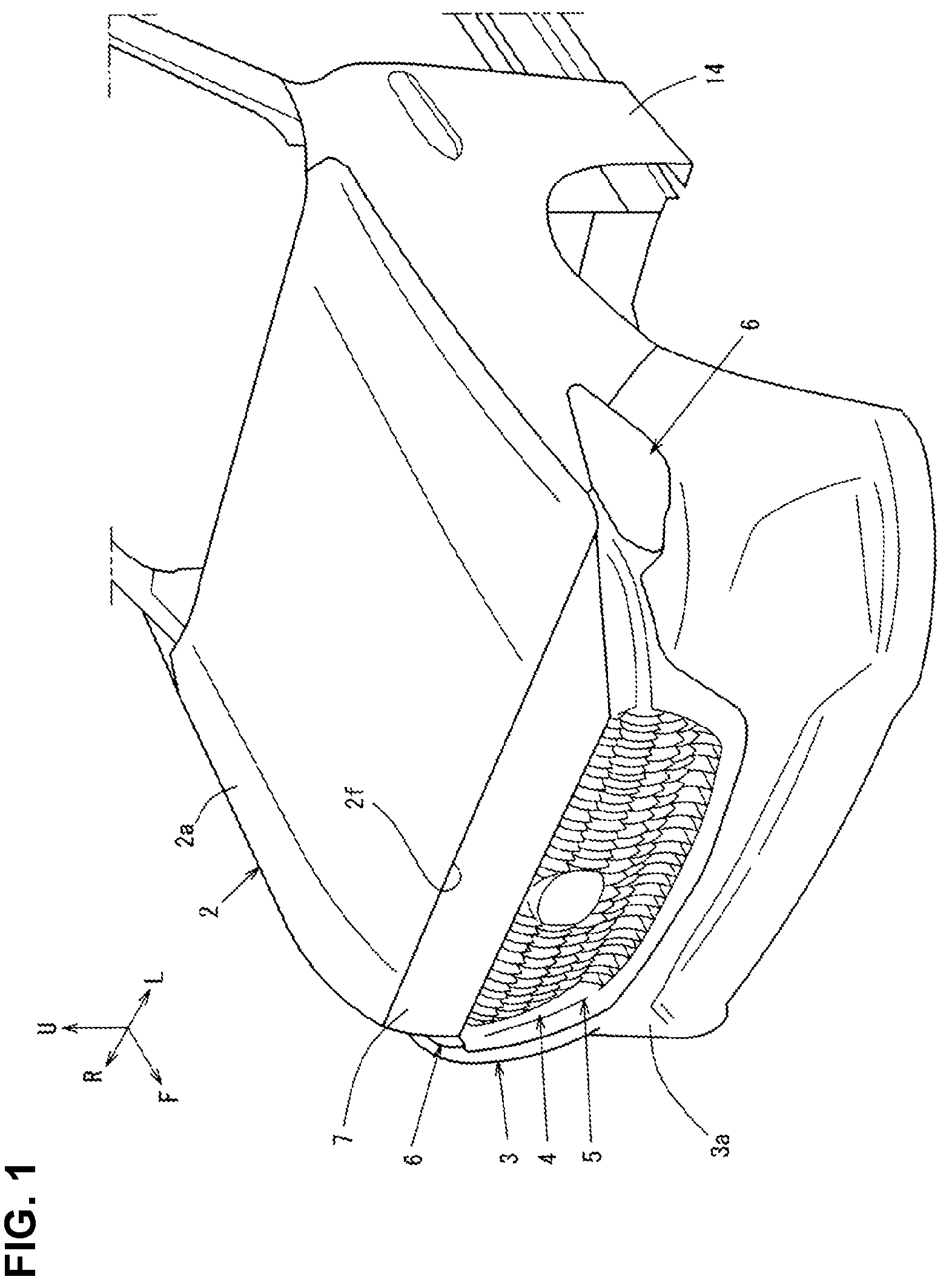 Patent US12139085 Figure 1 – Front structure of vehicle