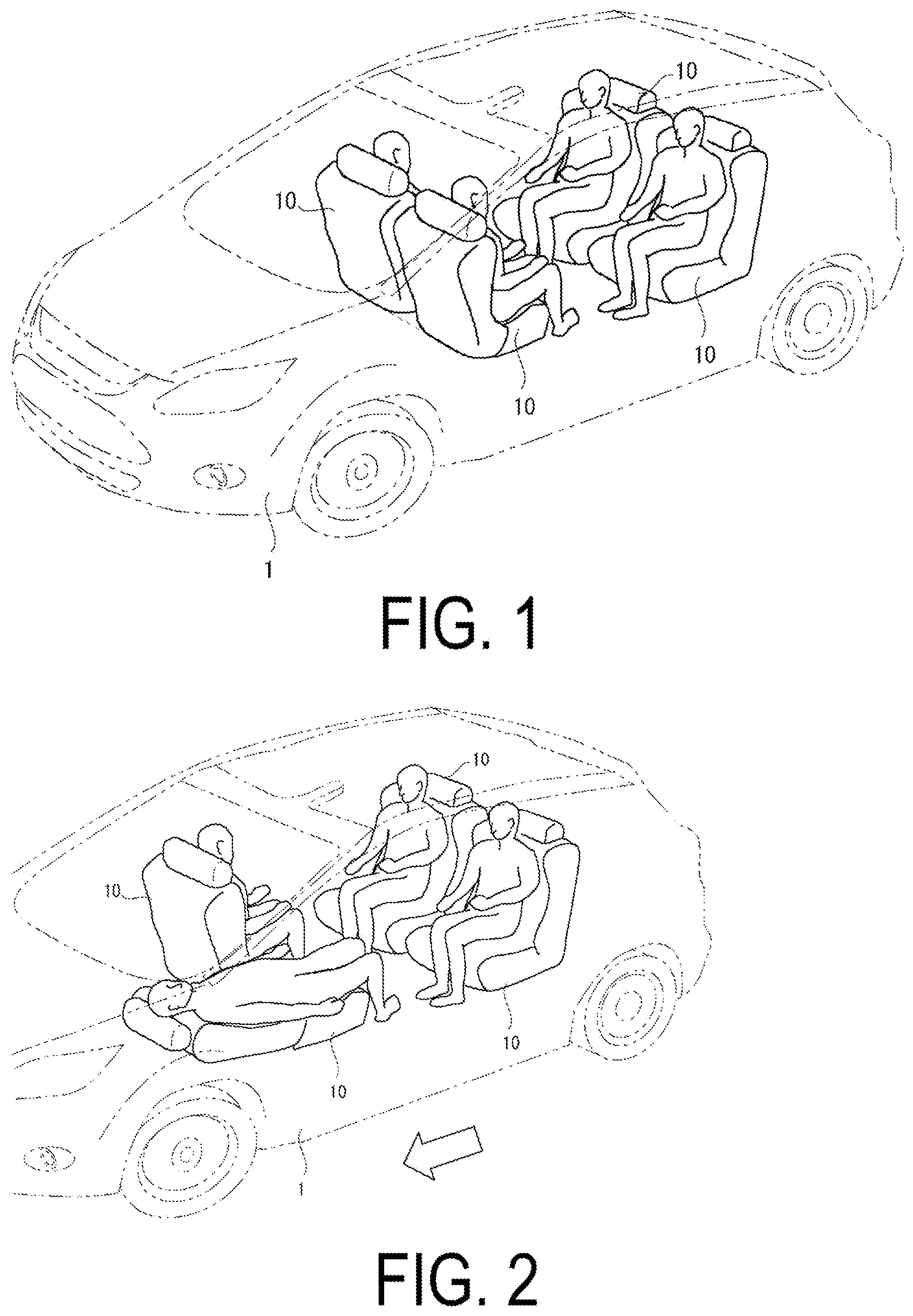 Patent US12139089 — Occupant protecting system — Figure 1