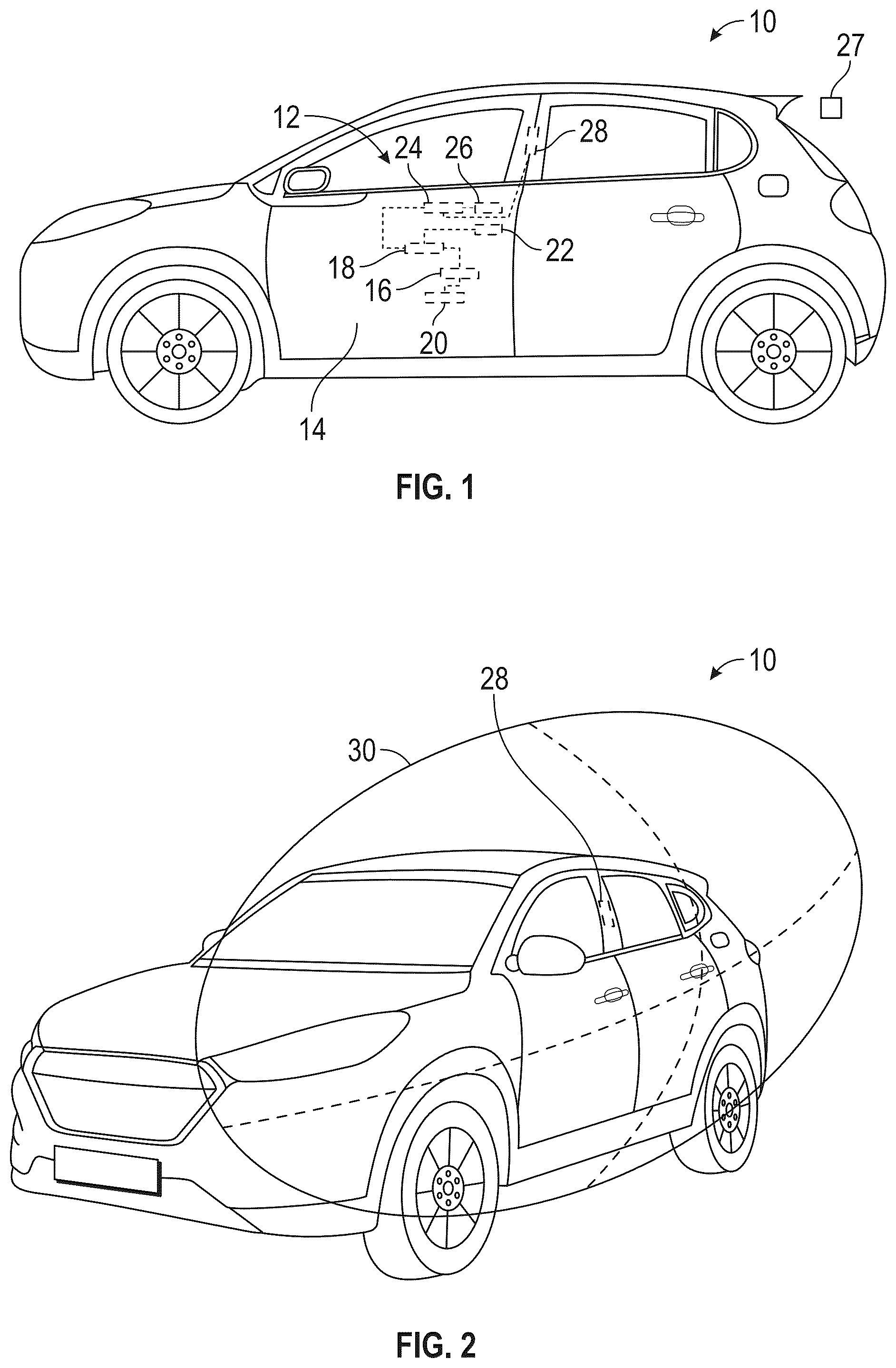 Patent US12139102 — Apparatus and method for determining access intention recognition for use in a vehicle with a handleless door — Figure 1