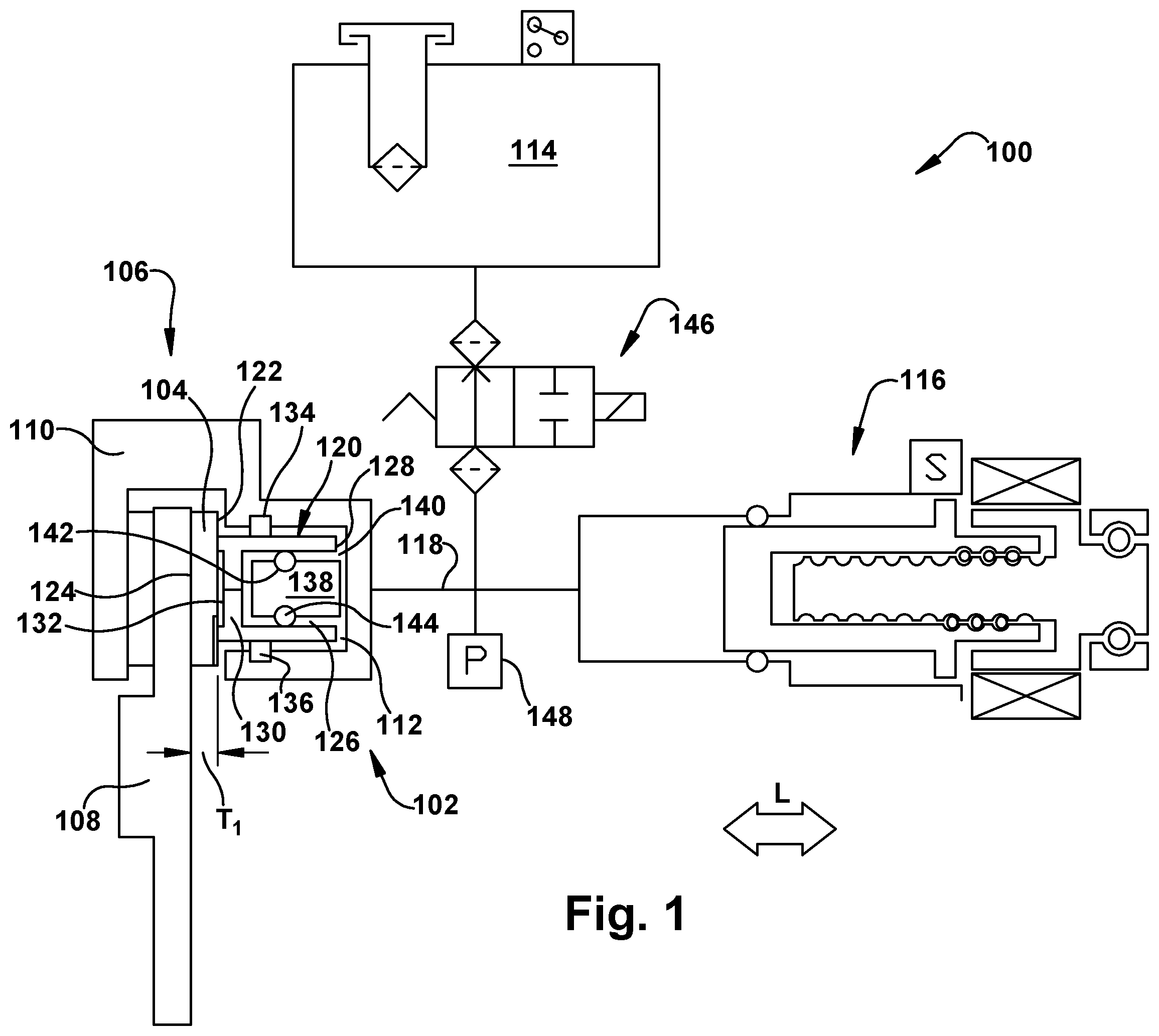 Patent US12139119 Figure 1 – Hydraulic brake wear detection apparatus and method