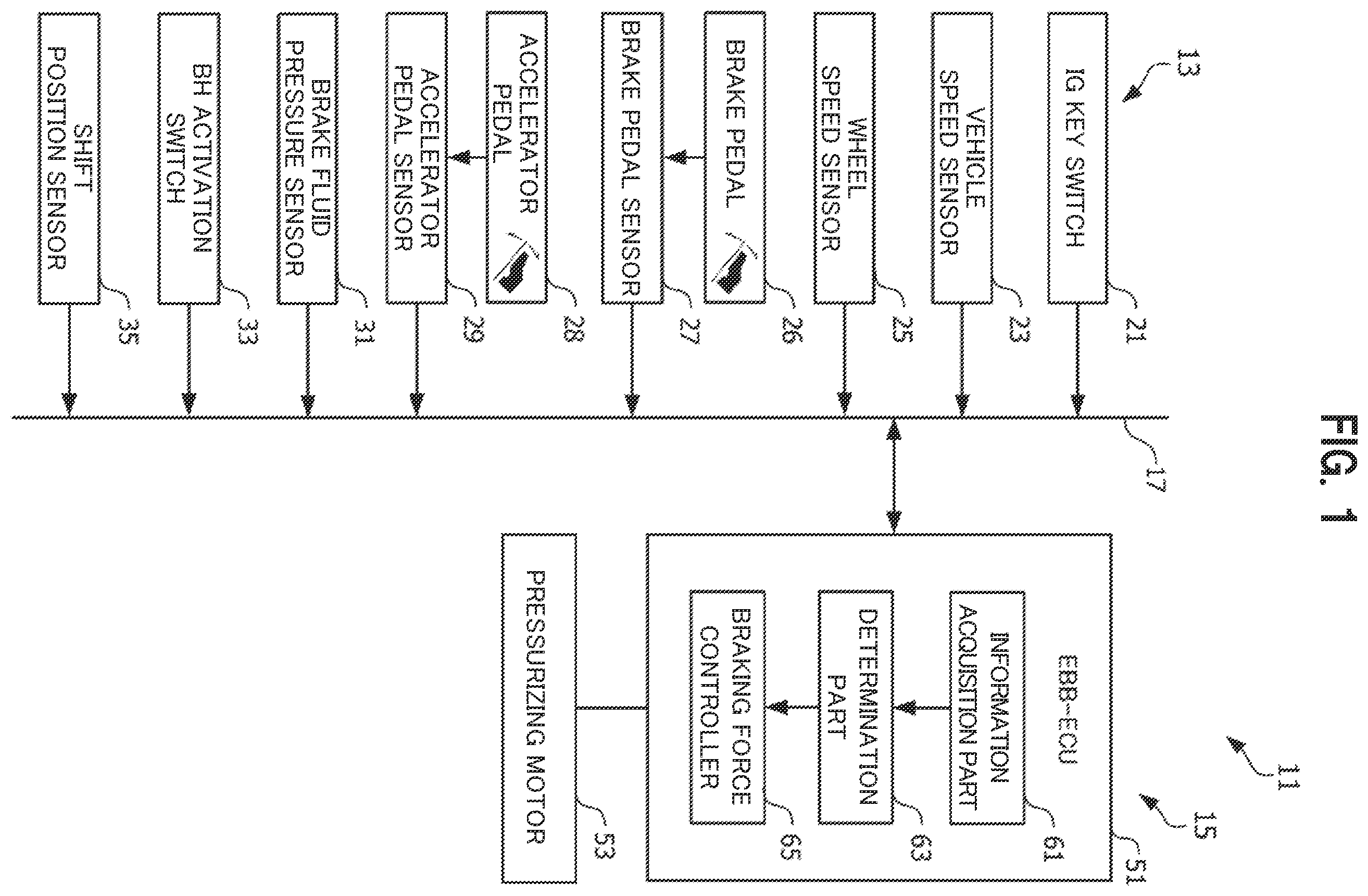 Patent US12139122 — Vehicle brake system — Figure 1