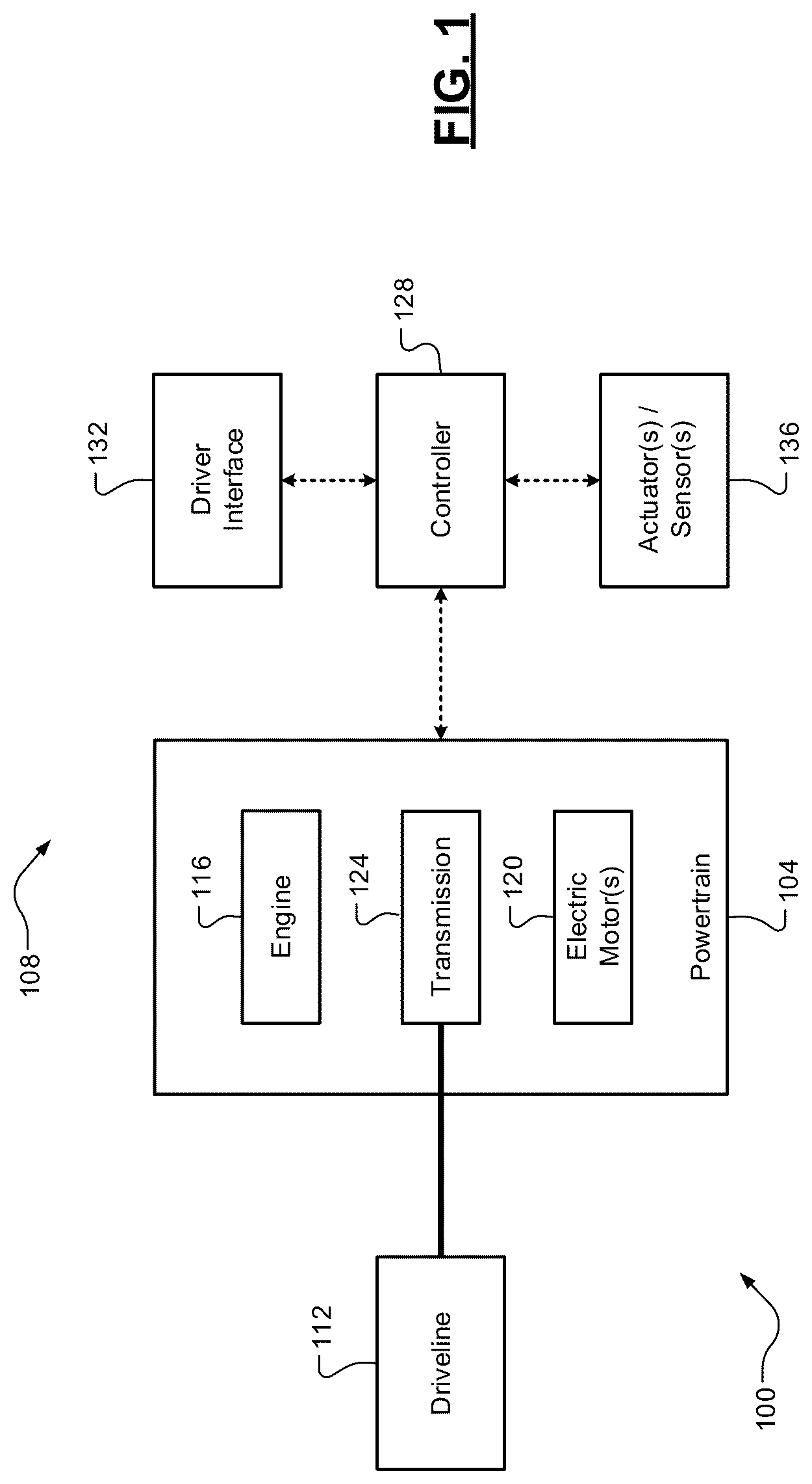 Patent US12139141 — Vehicle launch control driver interface — Figure 1
