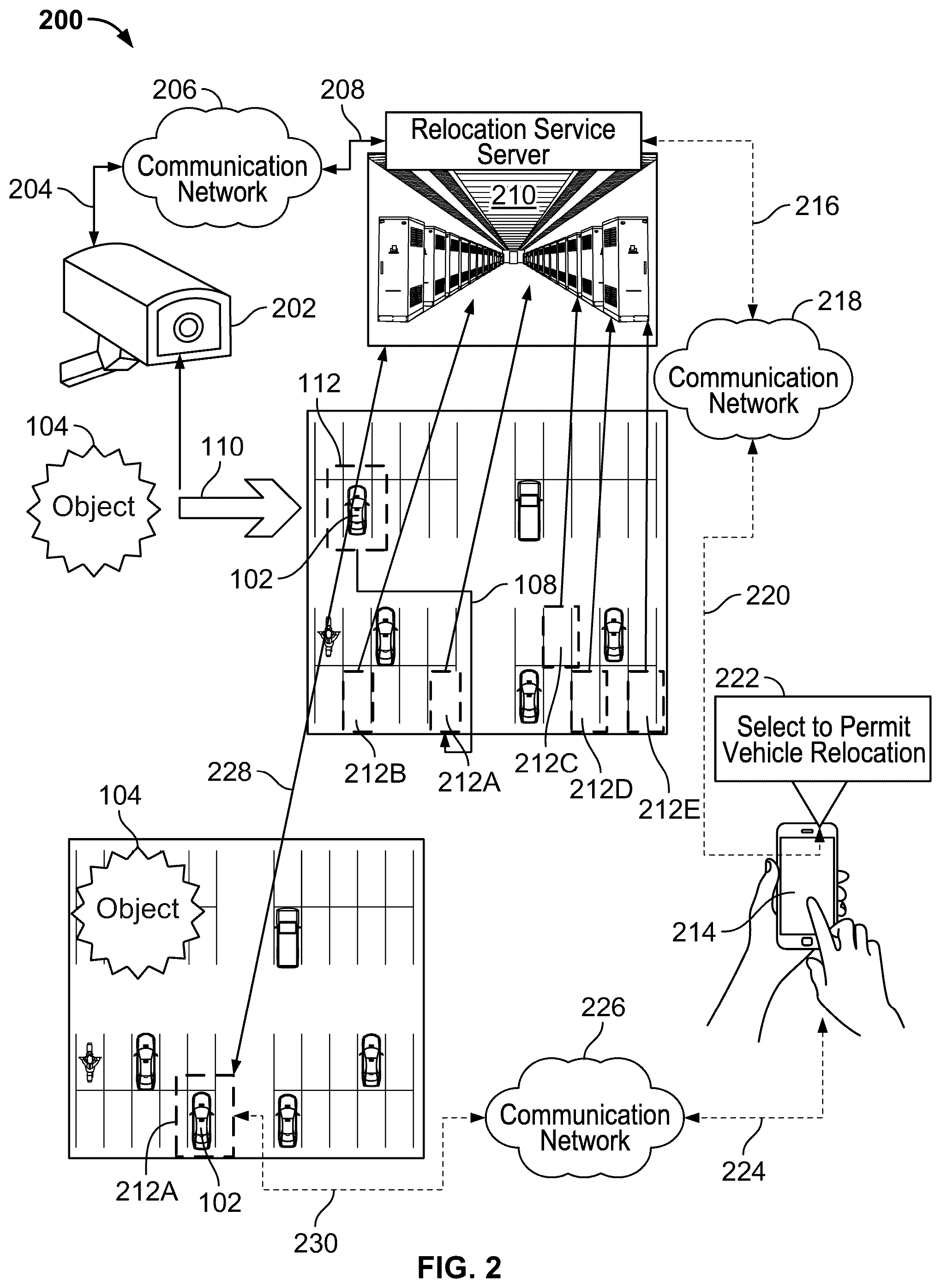 Patent US12139168 Figure 2 – Stationary vehicle impact analysis and decision making with service interface
