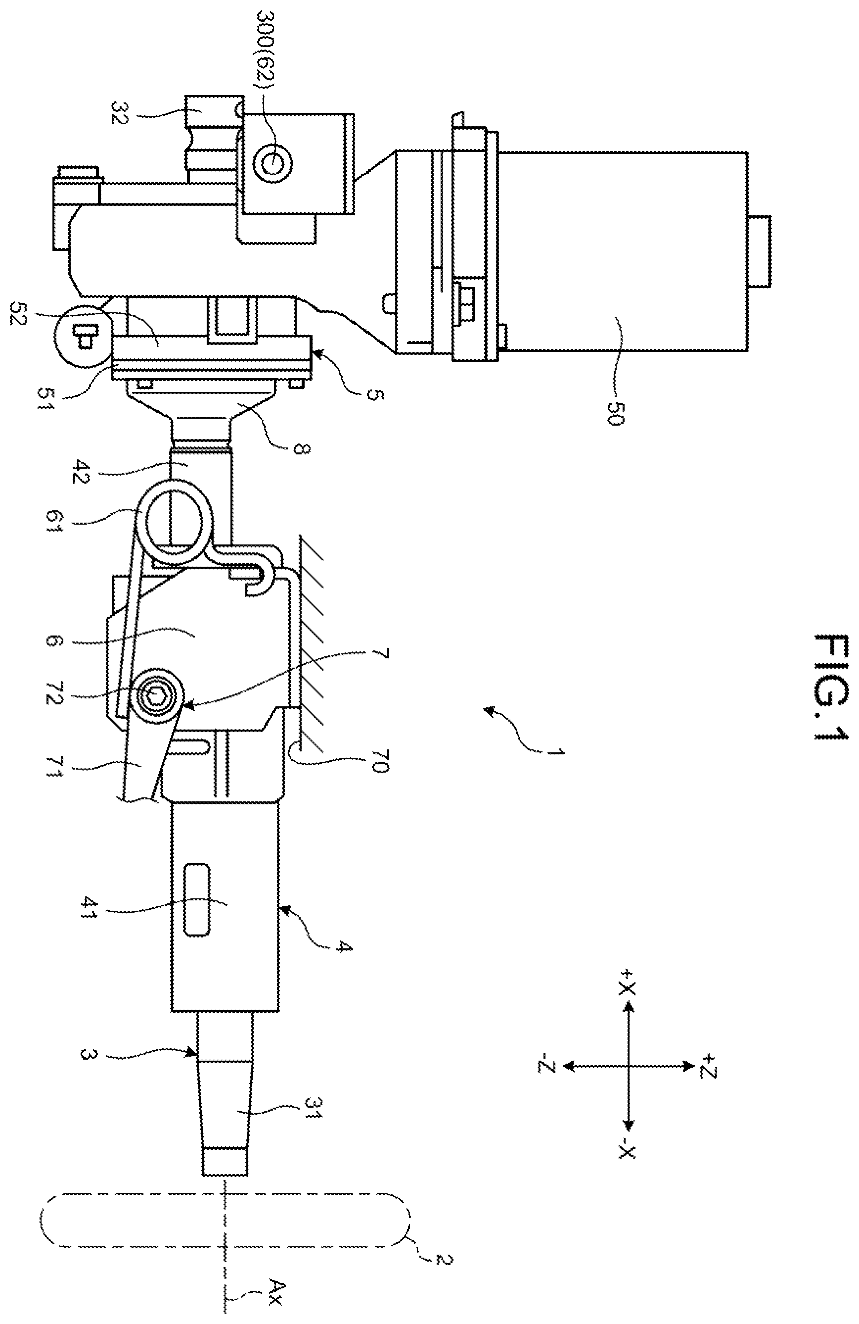 Patent US12139190 — Steering device — Figure 1
