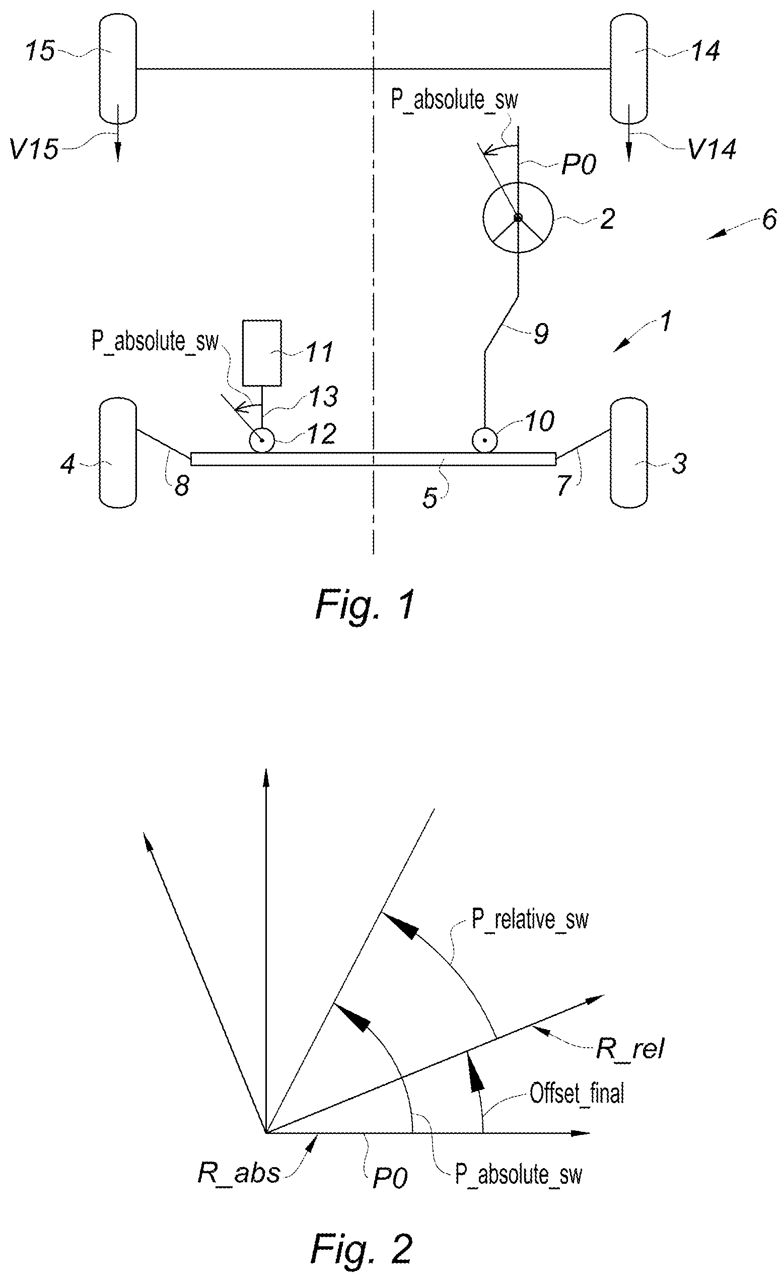 Patent US12139193 — Assessment of the absolute angular position of a steering wheel by considering its situation when switching off the vehicle — Figure 1
