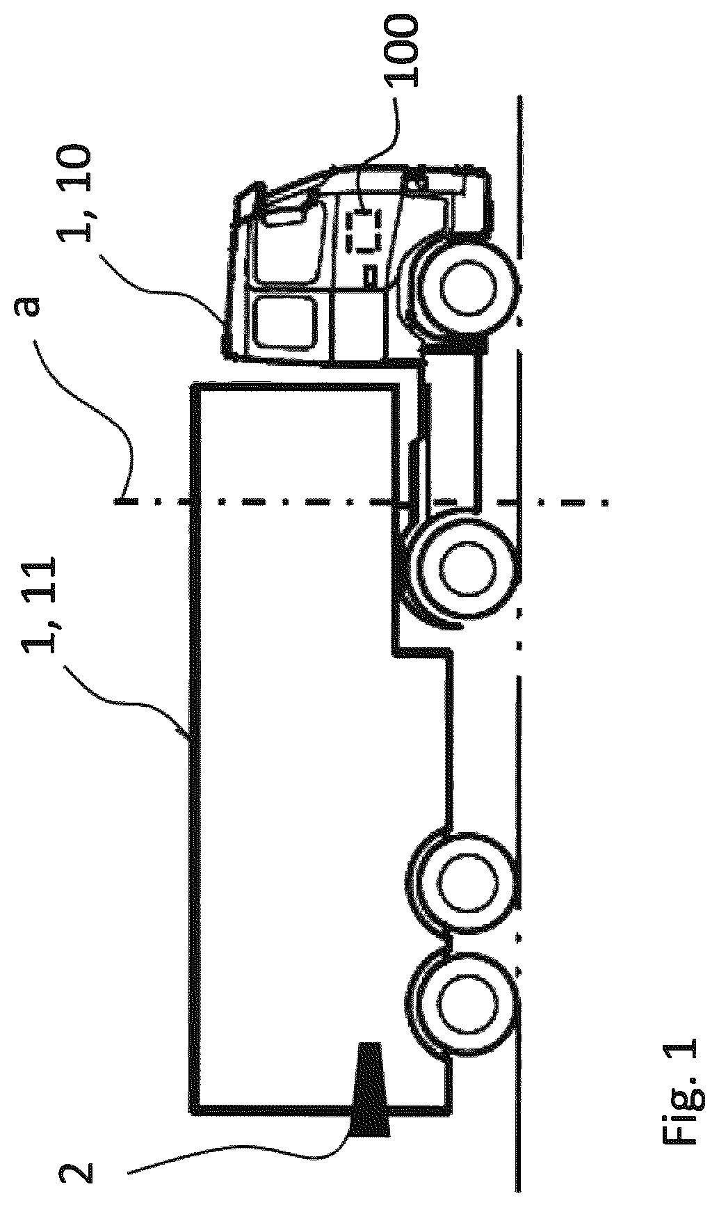 Patent US12139195 — Method for reversing an articulated vehicle combination — Figure 1
