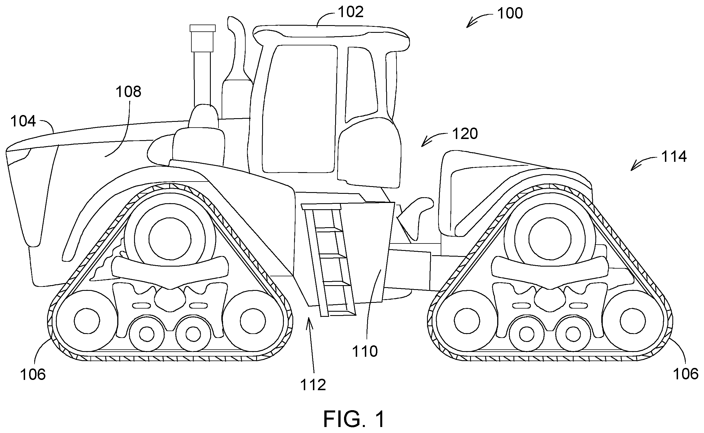 Patent US12139203 — Suspension system for a work vehicle — Figure 1