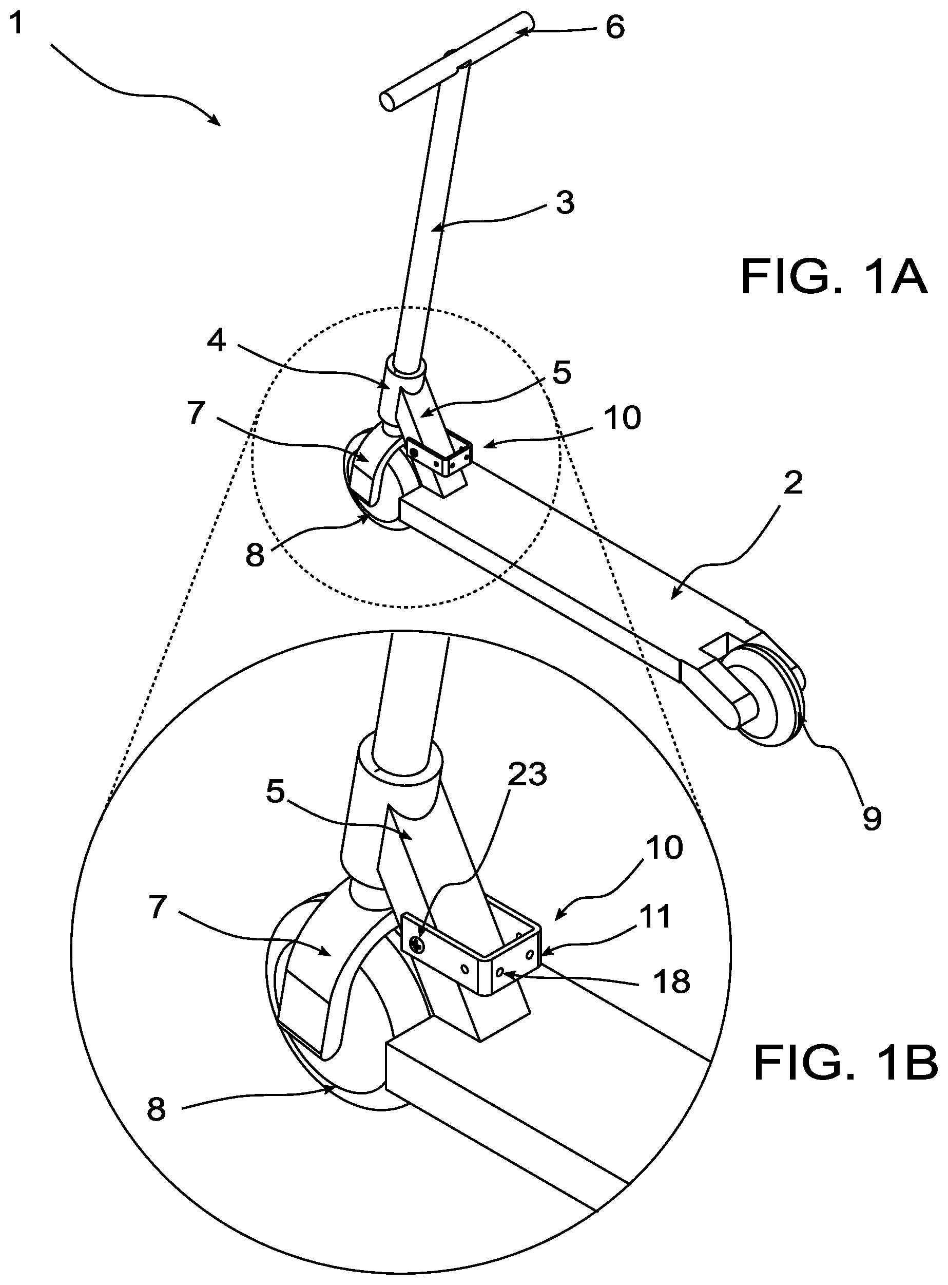 Patent US12139228 Figure 1 – Cargo securing apparatus for a scooter