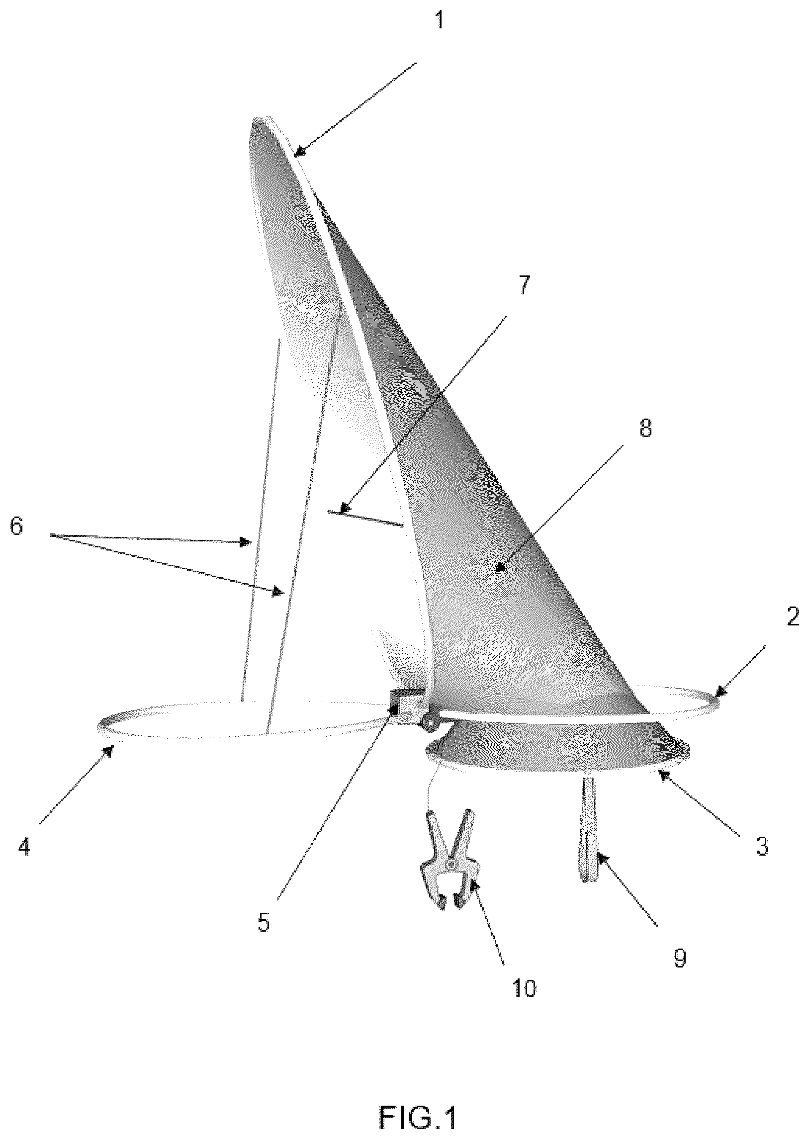 Patent US12139248 — Fabric air shaft ventilator with instant opening and fastening for boats — Figure 1