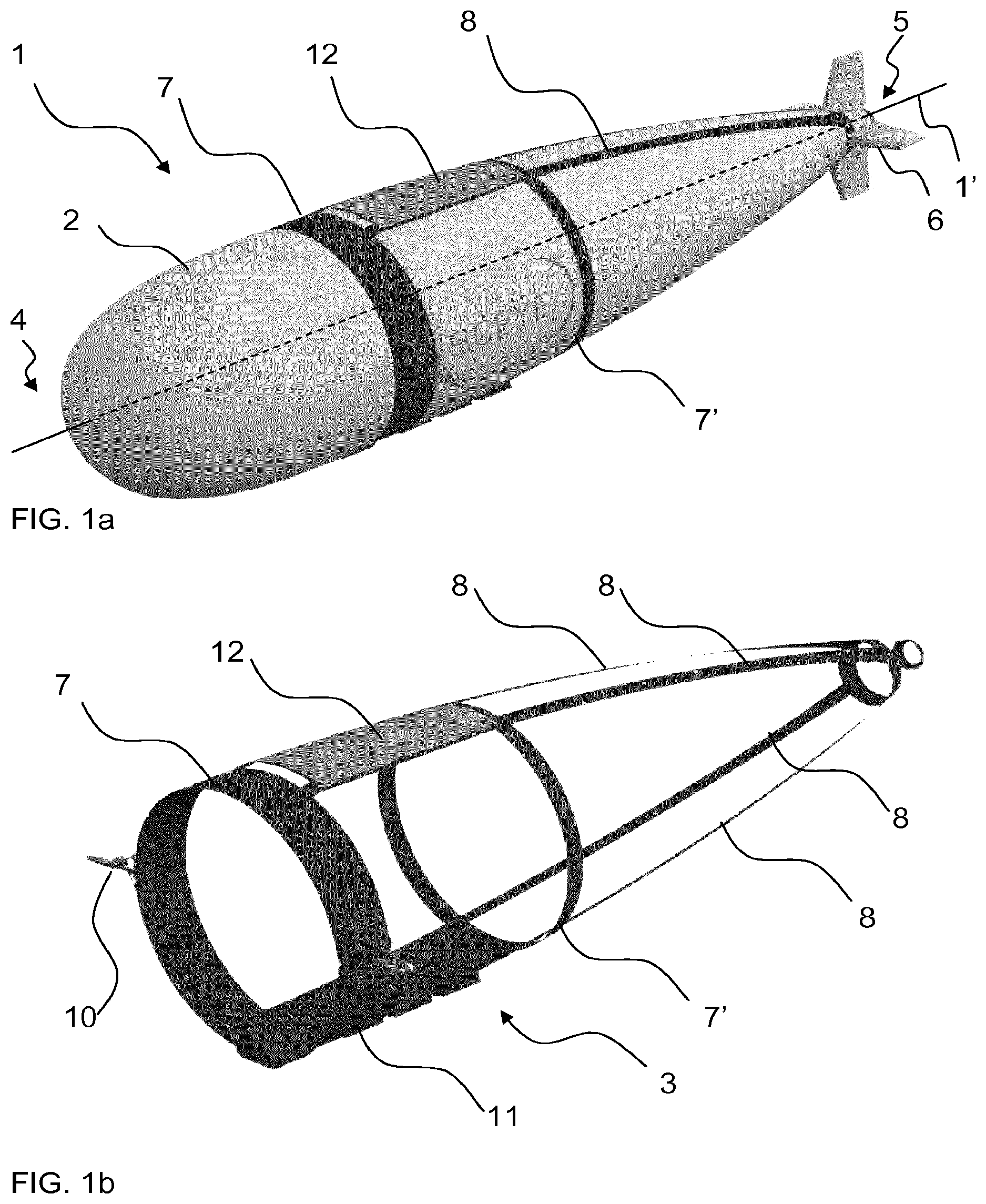 Patent US12139249 — Airship construction and method where a harness-structure is fastened around a hull — Figure 1