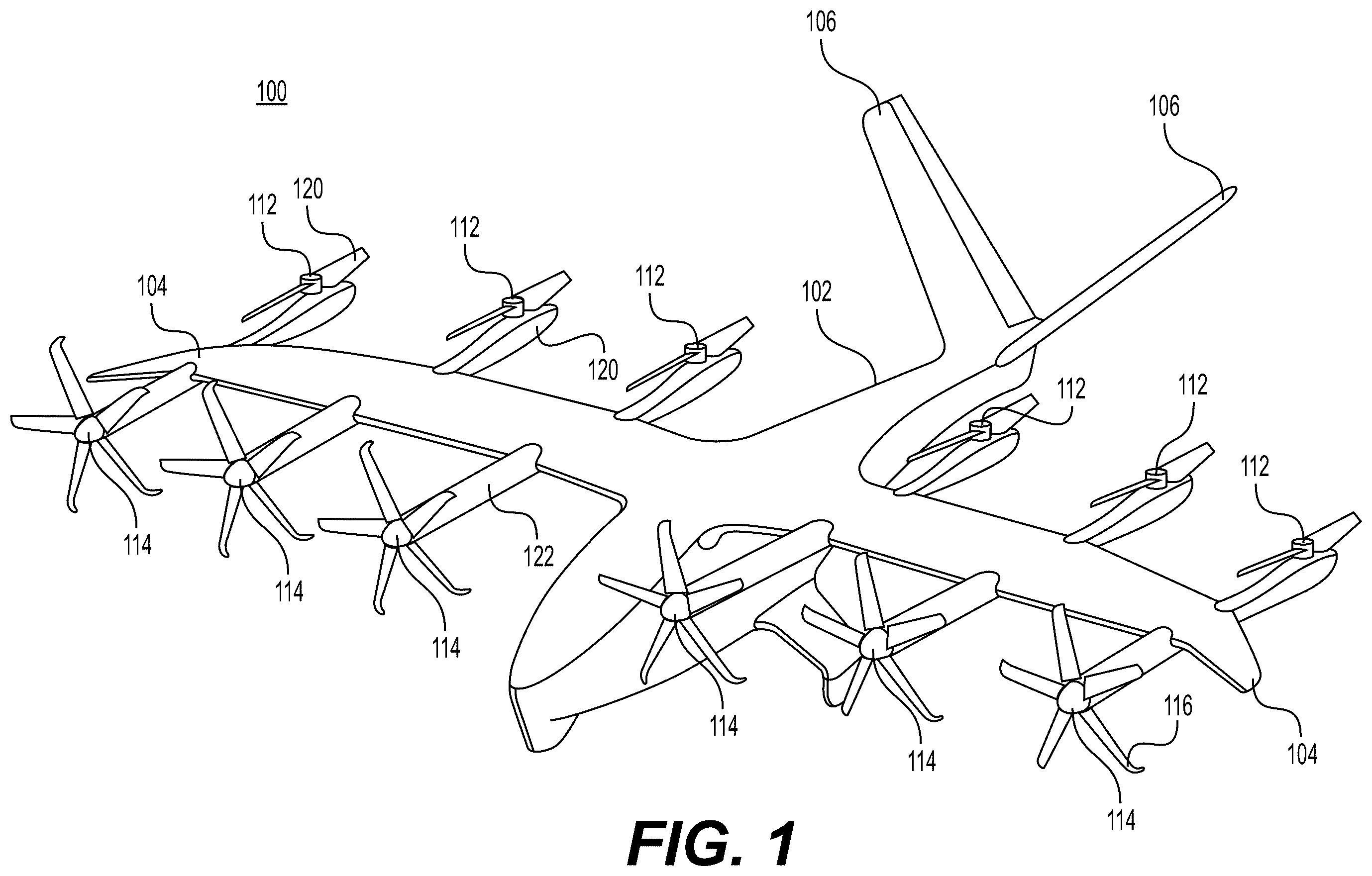 Patent US12139266 Figure 1 – Inverter circuits and electrical propulsion systems for eVTOL aircraft