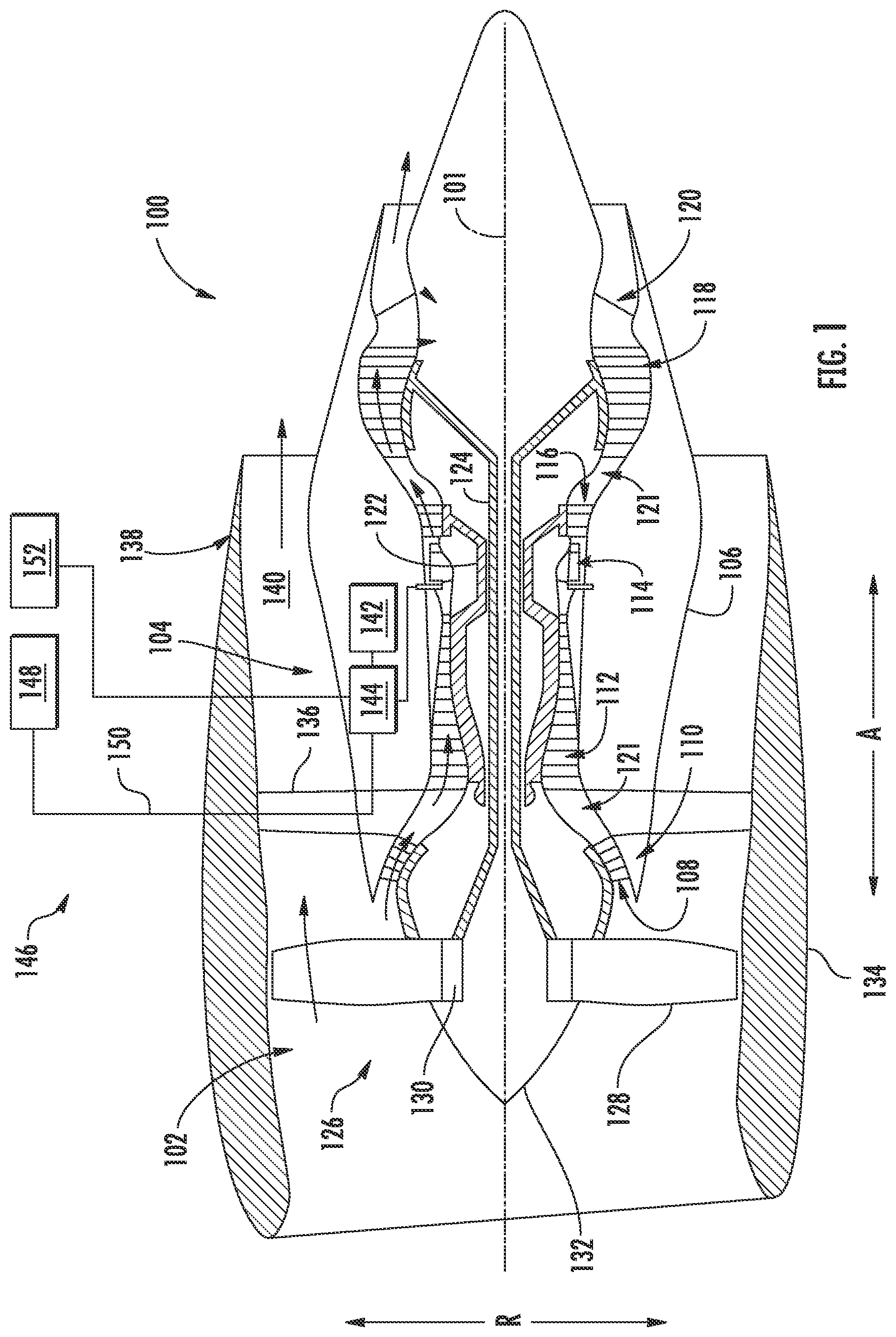 Patent US12139270 — Aircraft thermal transport system and method — Figure 1