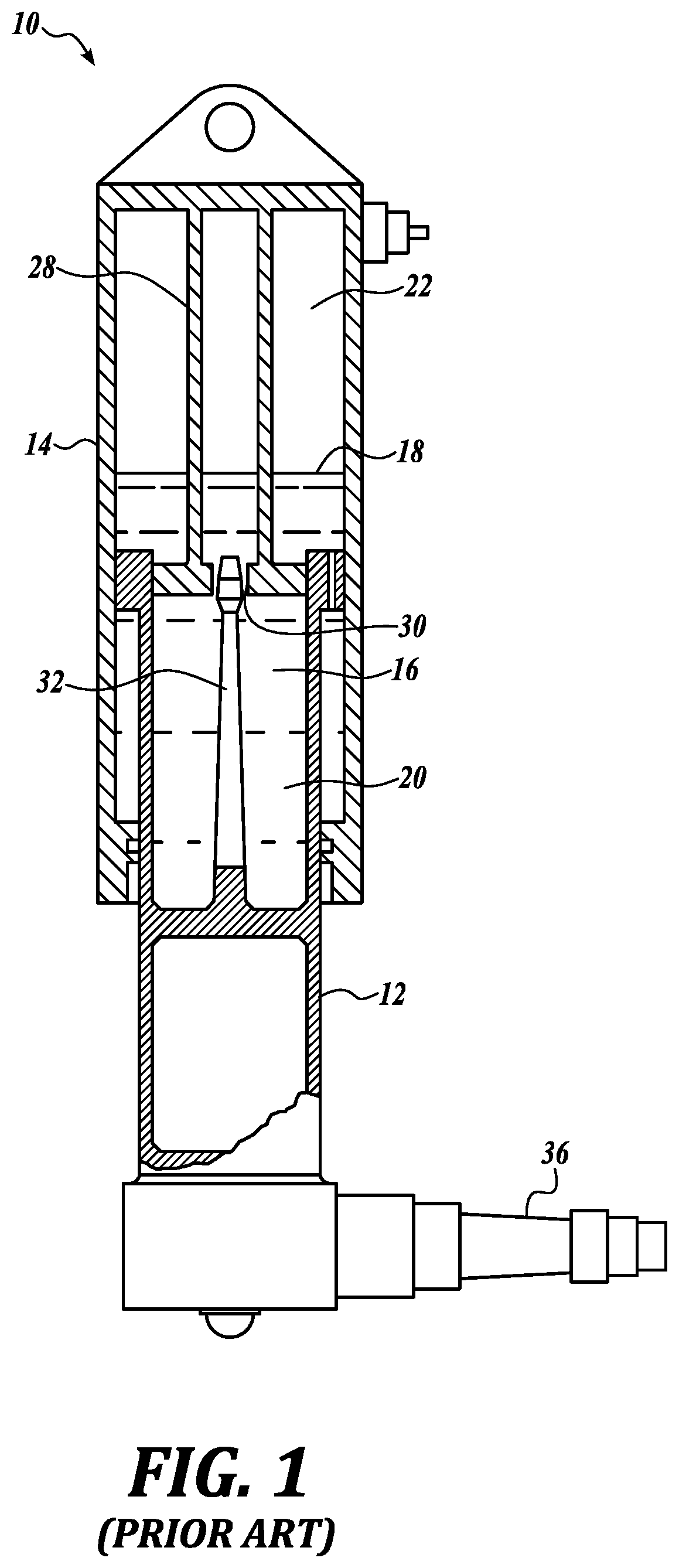 Patent US12139275 — Gas dissolution prediction system and method for an aircraft shock strut — Figure 1