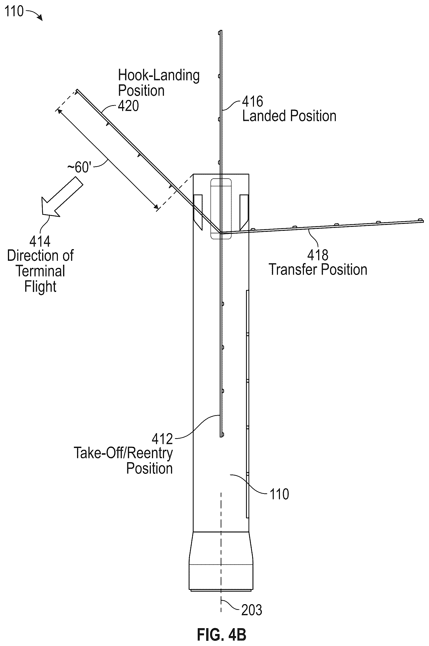 Patent US12139278 Figure 7 – System for receiving a descending rocket on a semisubmersible vessel using a suspended cable