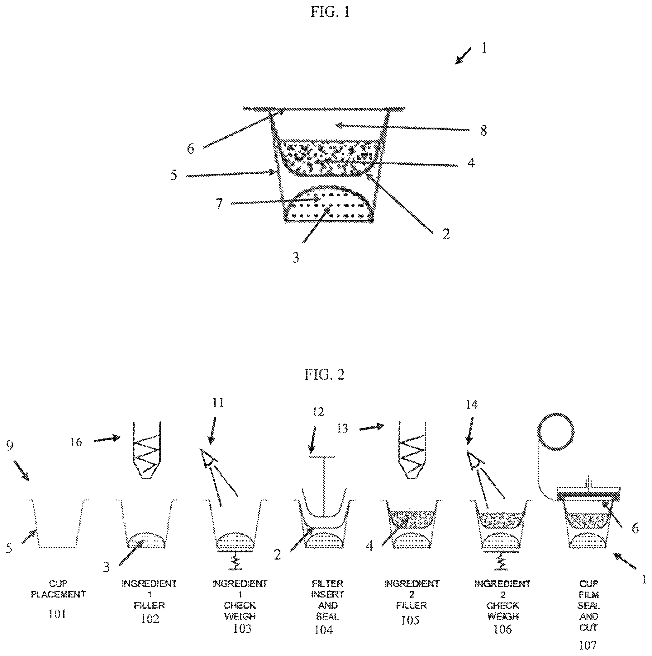 Patent US12139281 — Methods of manufacture for multi-ingredient beverage filter cartridges — Figure 1