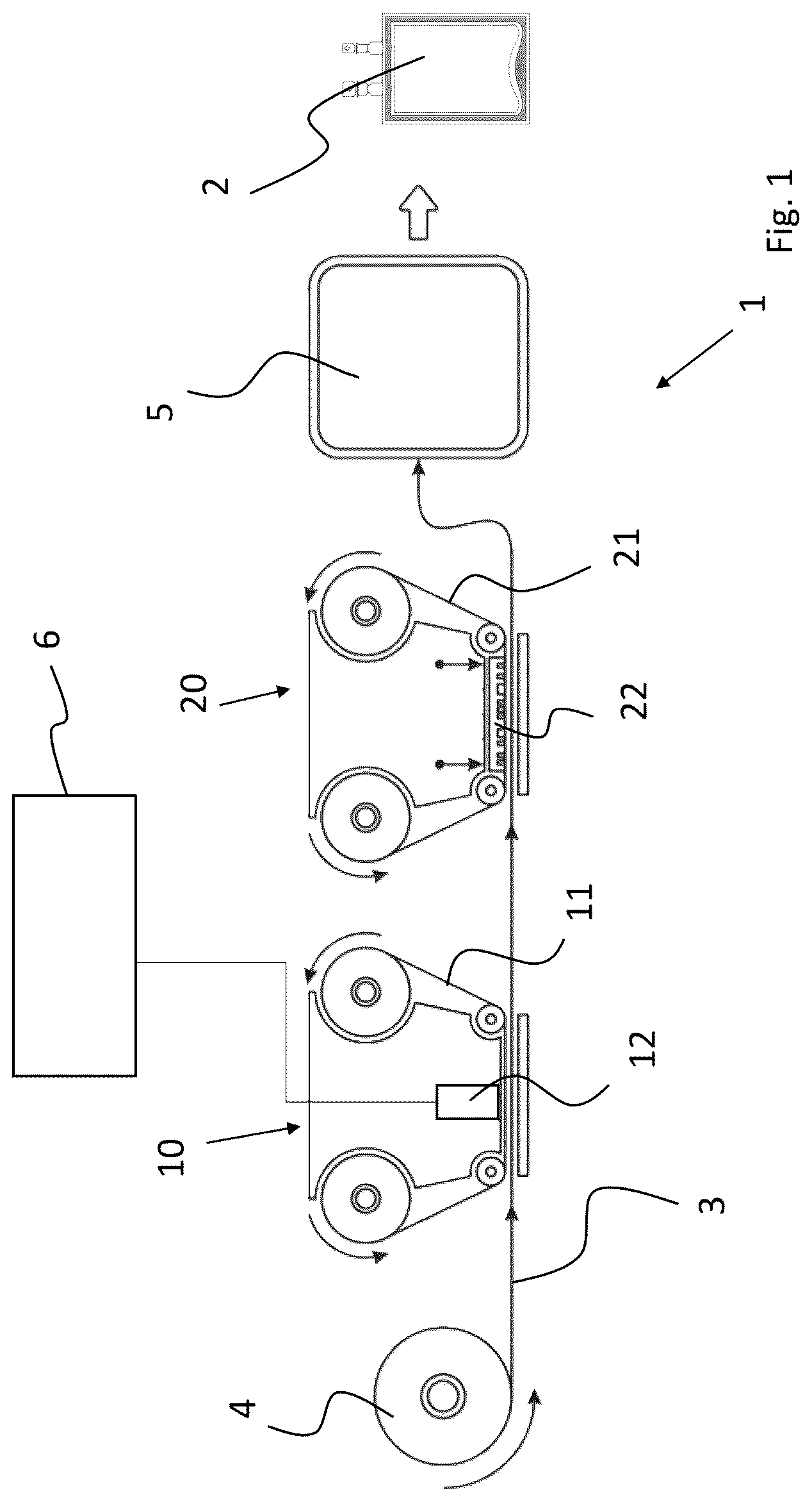 Patent US12139289 Figure 1 – System and method for producing medical packaging