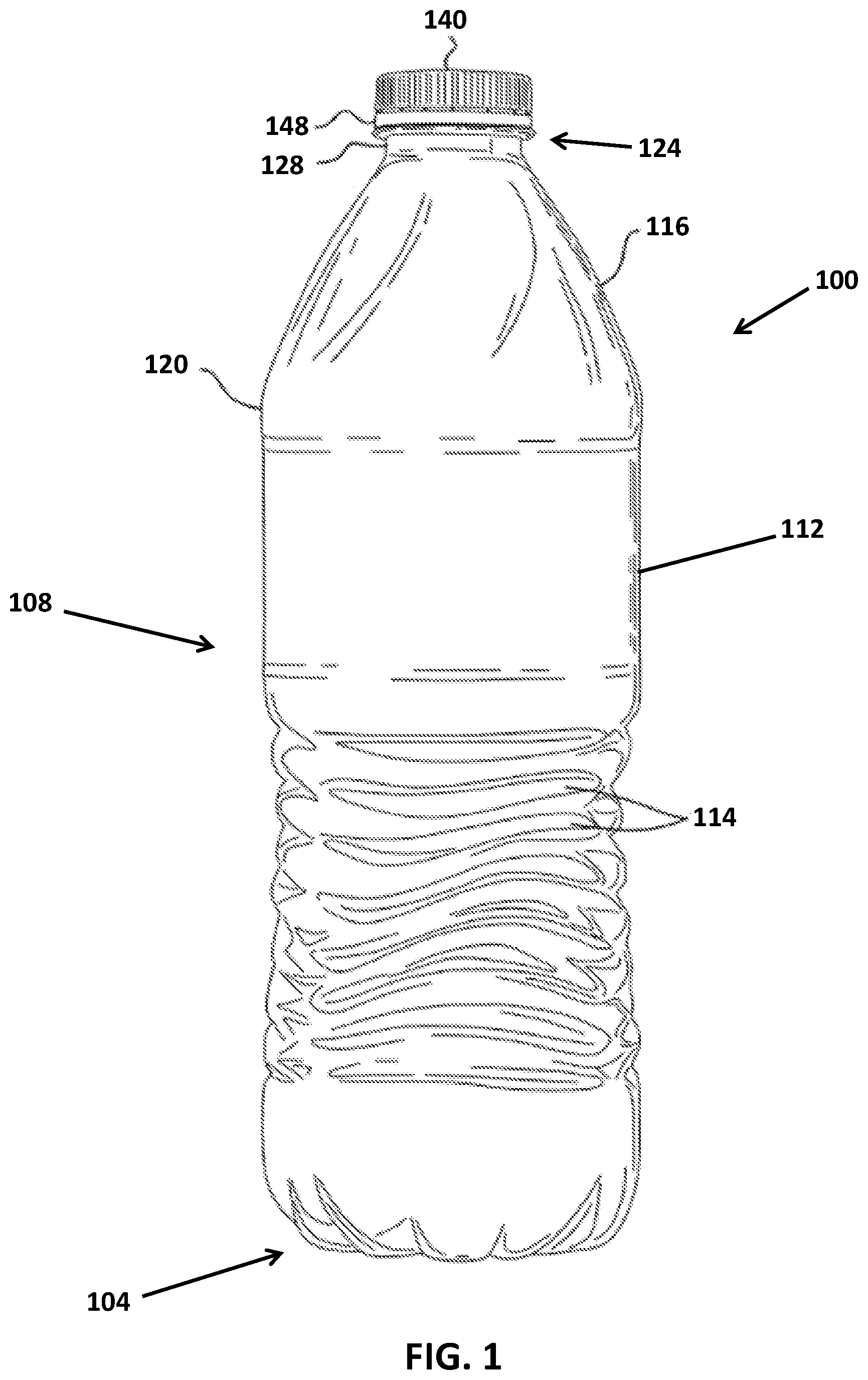 Patent US12139295 Figure 1 – Container preform