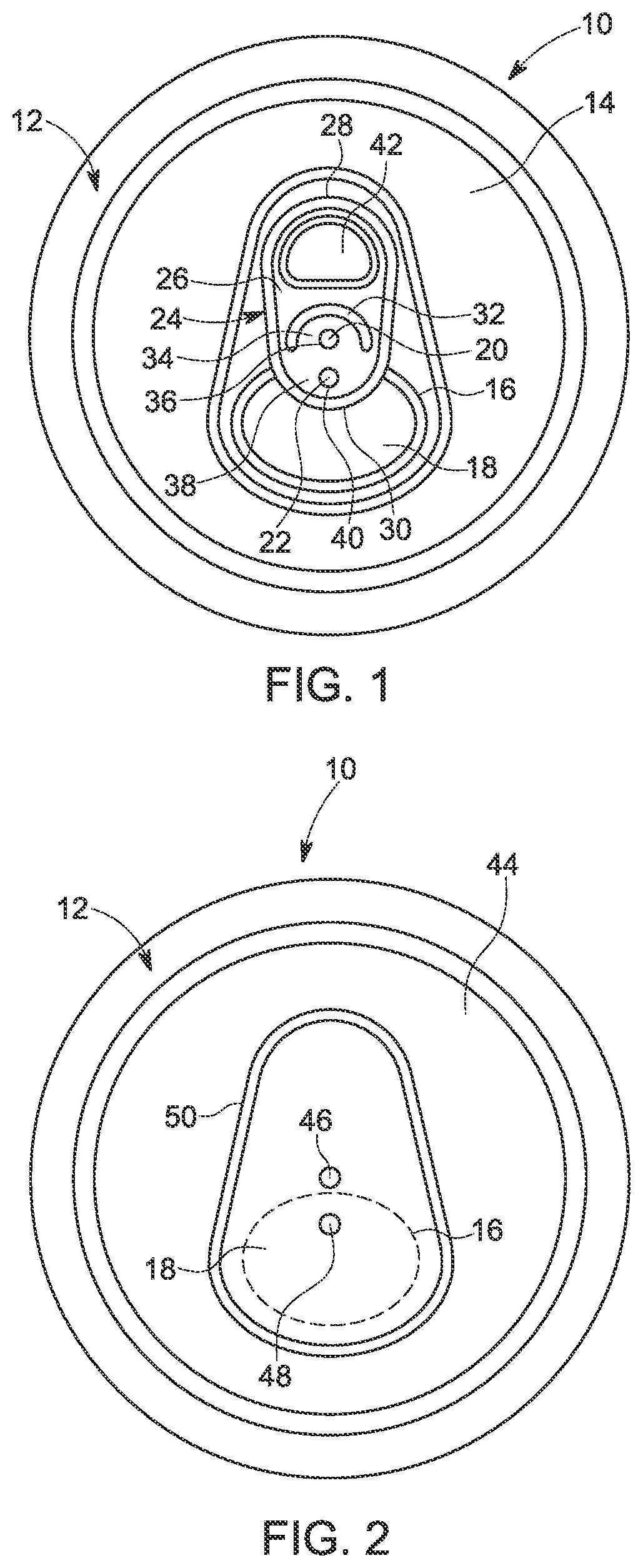 Patent US12139299 Figure 1 – Resealable beverage can lid