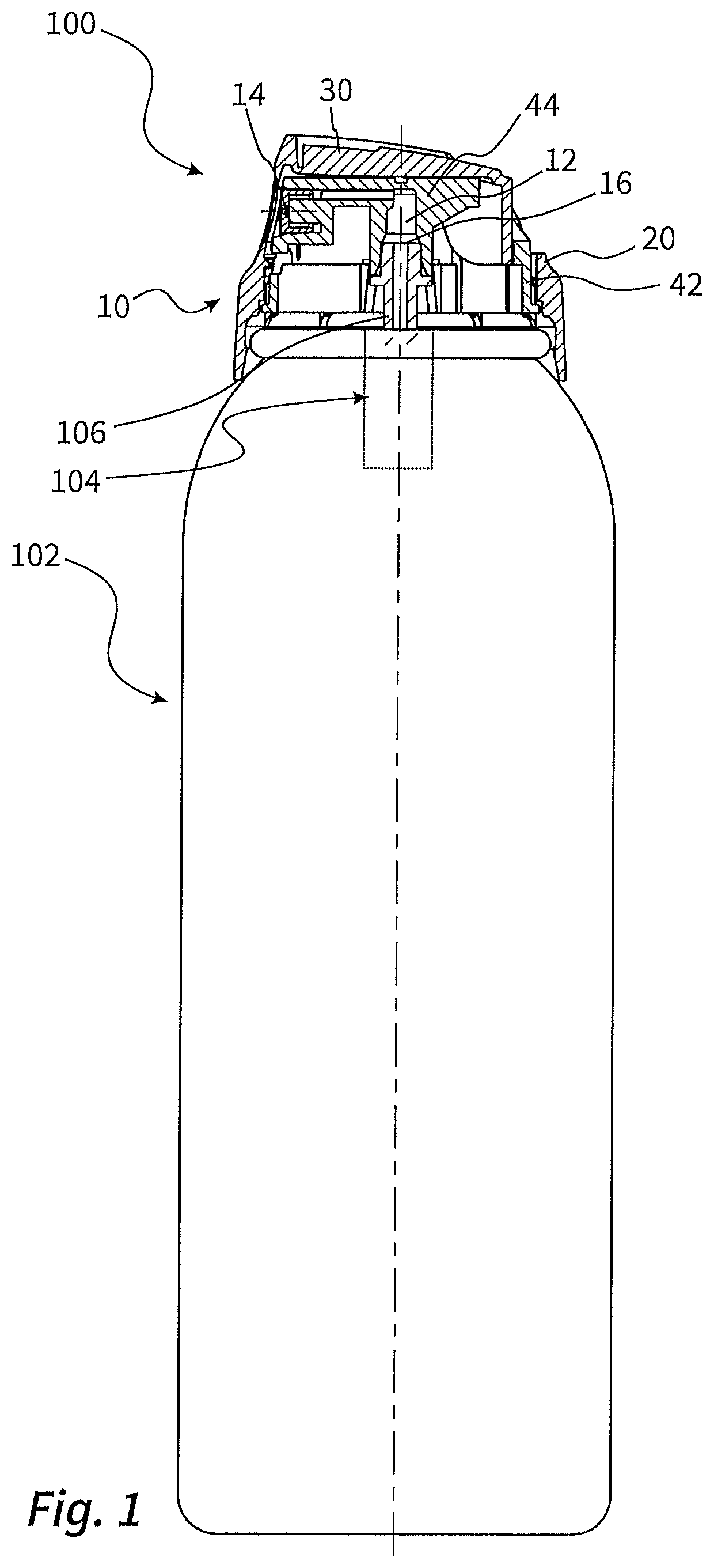 Patent US12139320 — Spray head, and dispenser having such a spray head — Figure 1