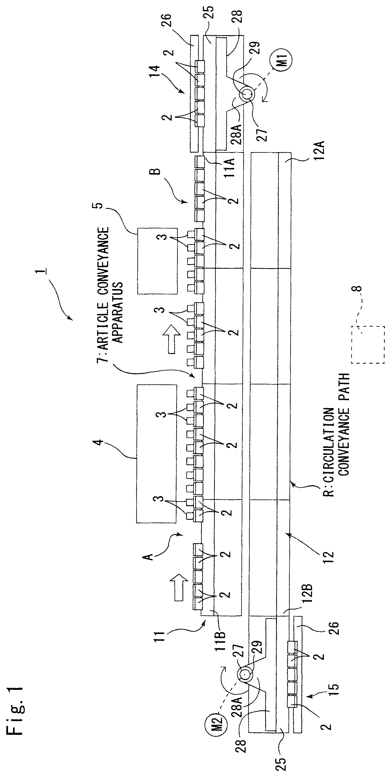 Patent US12139353 Figure 1 – Article conveyance apparatus